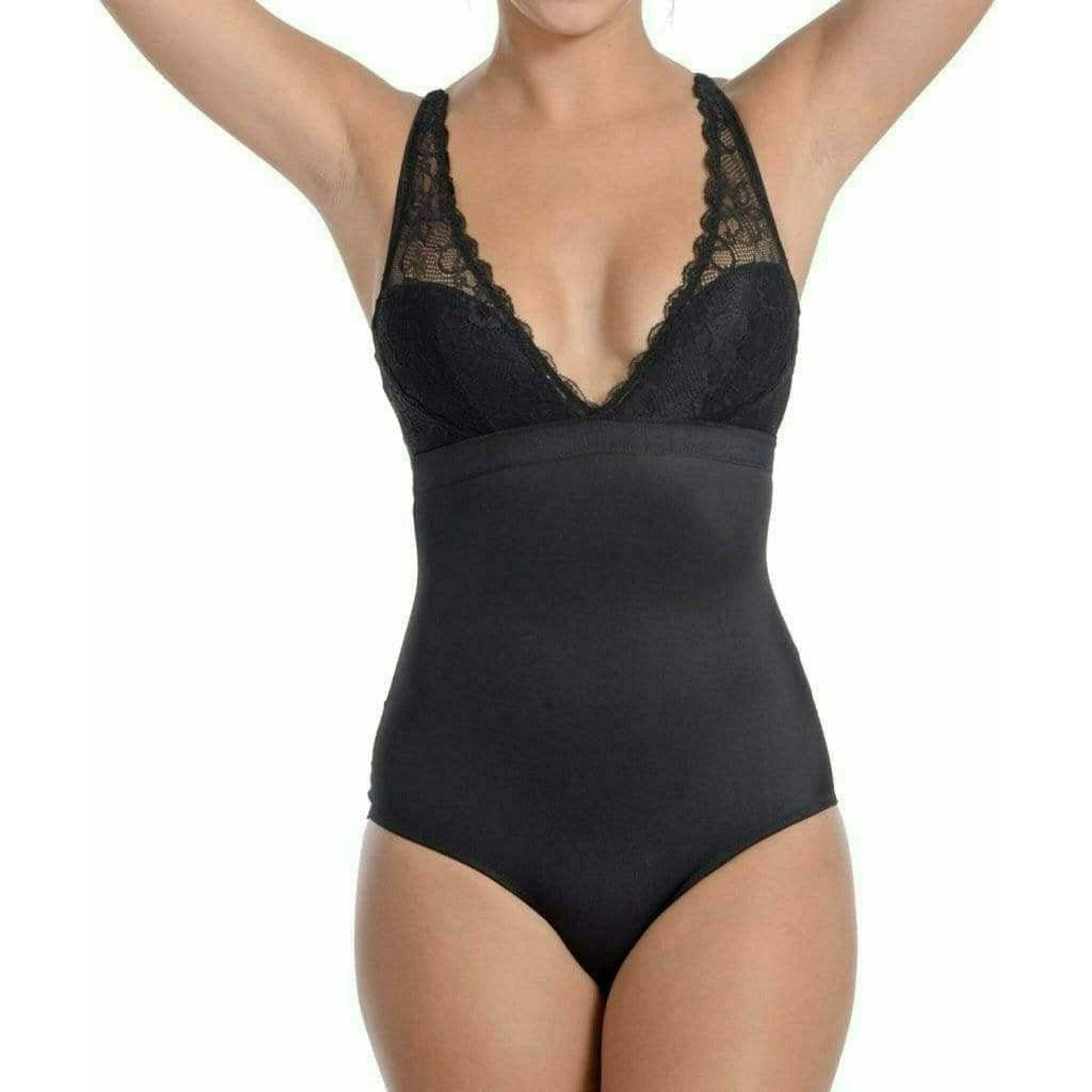 Full Bodysuit Shaper with Beautiful Lace Details in Black.