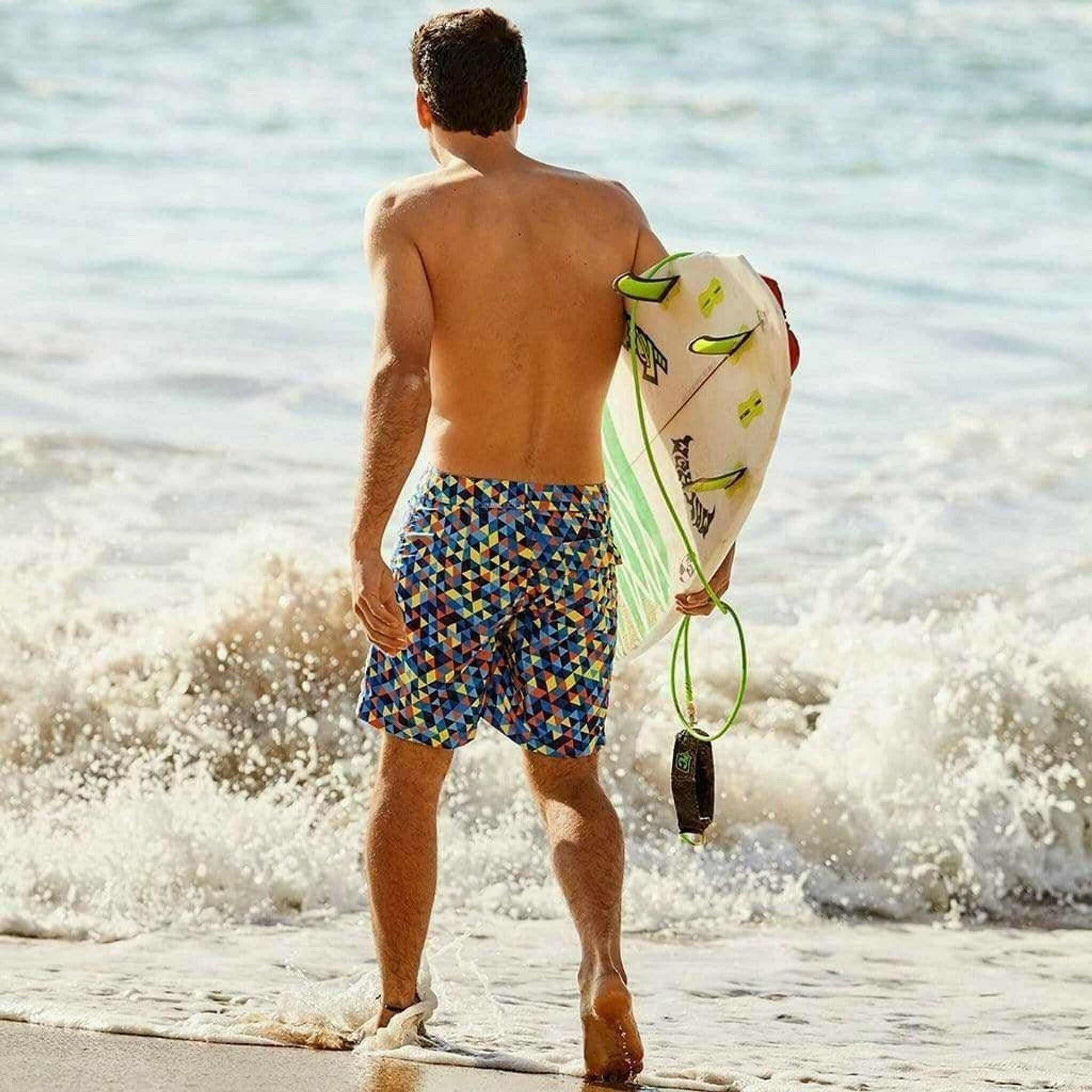 Geometric 17" Surf Boardshorts - Blue.