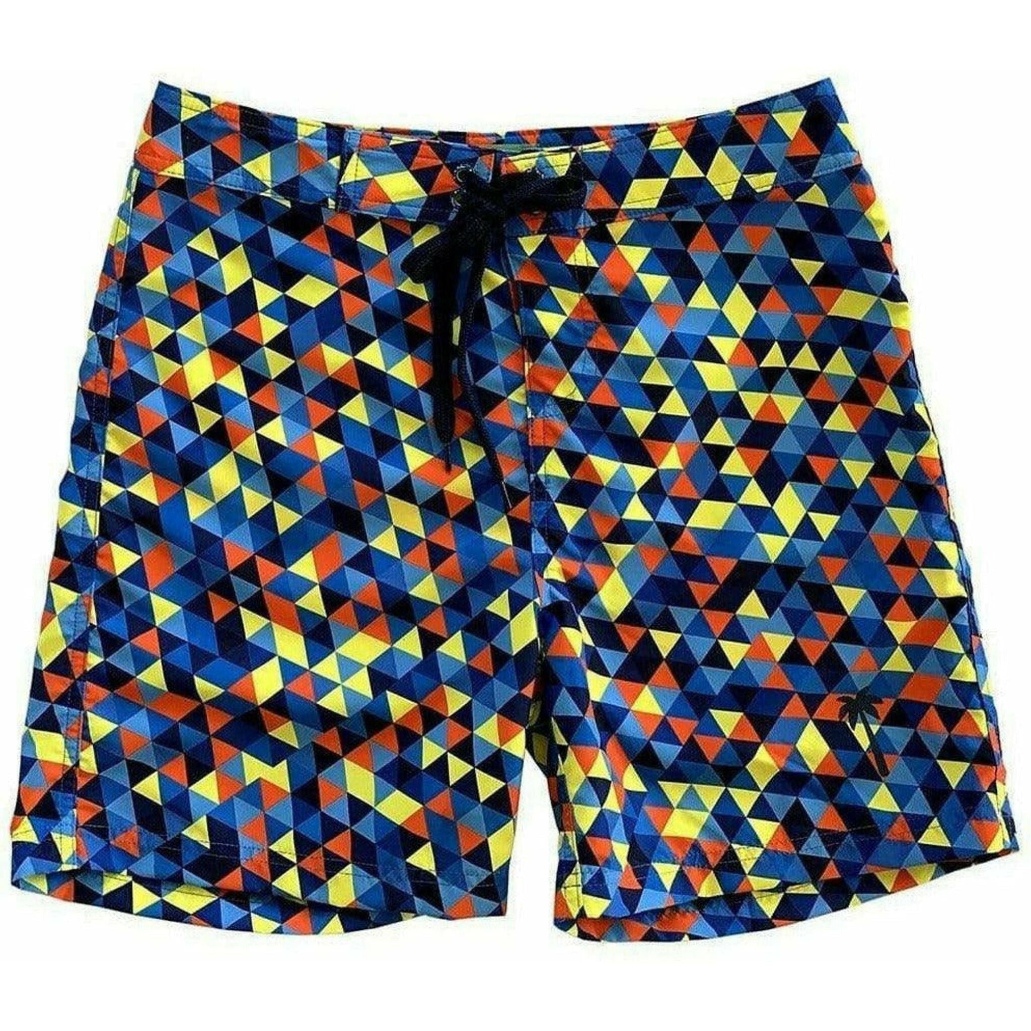 Geometric 17" Surf Boardshorts - Blue.