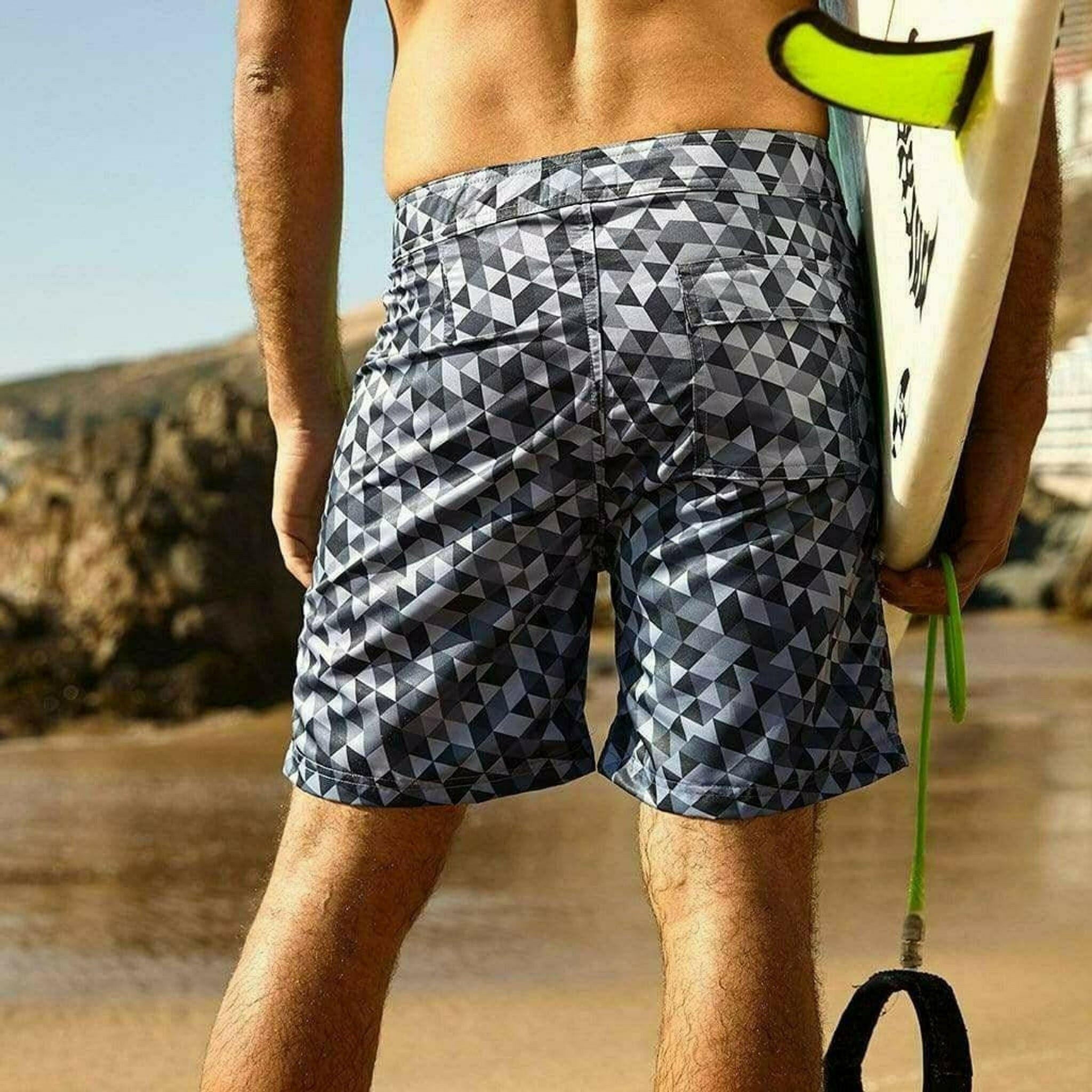 Geometric 17" Surf Boardshorts - Grey.