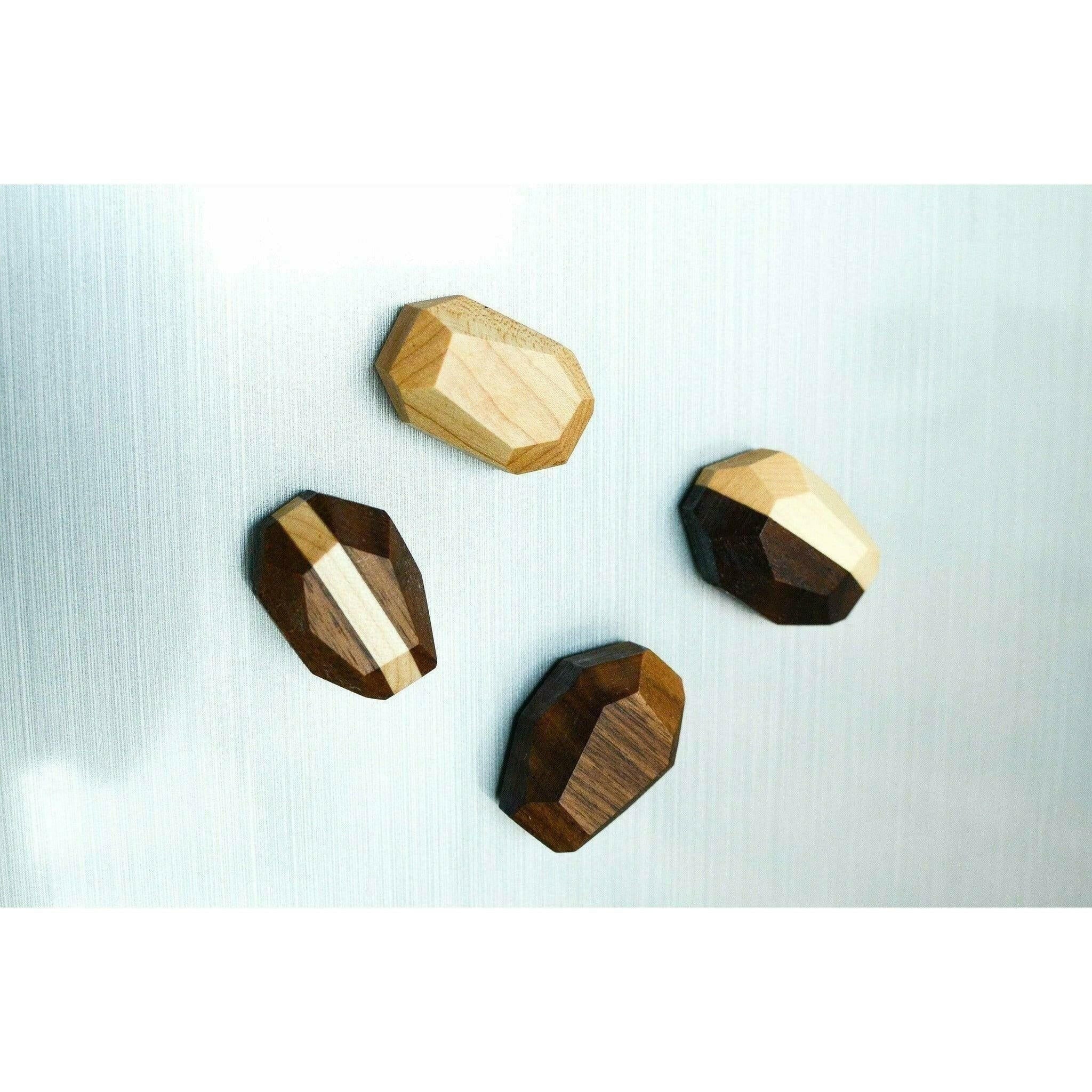 Geometric Wooden Magnets (Set of 4).