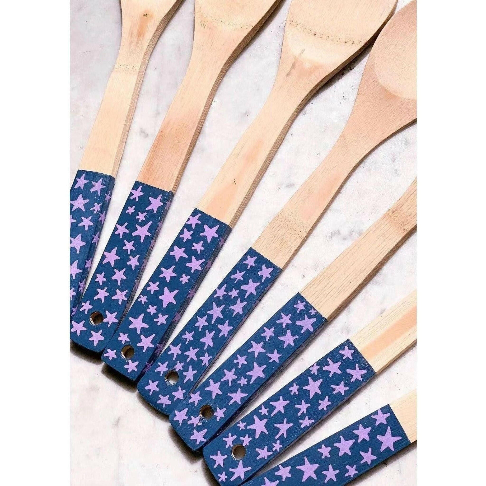 Handmade Wooden Spoon - Stars.