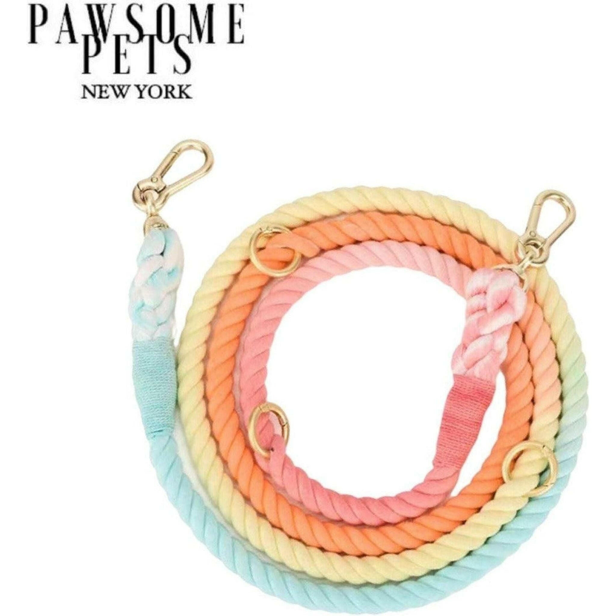 Hands Free Dog Rope Leash - Classic Rainbow.