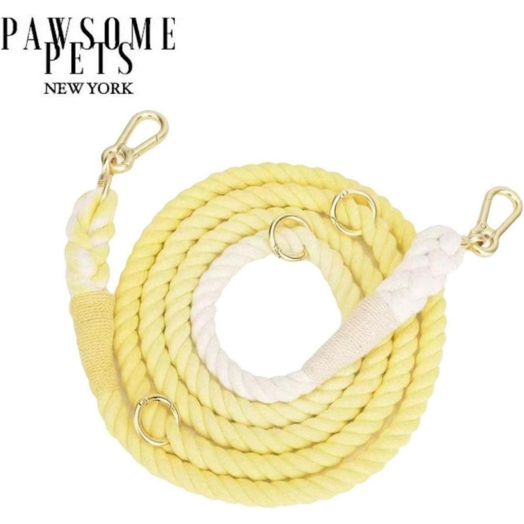 Hands Free Dog Rope Leash - Lemon Squeeze.