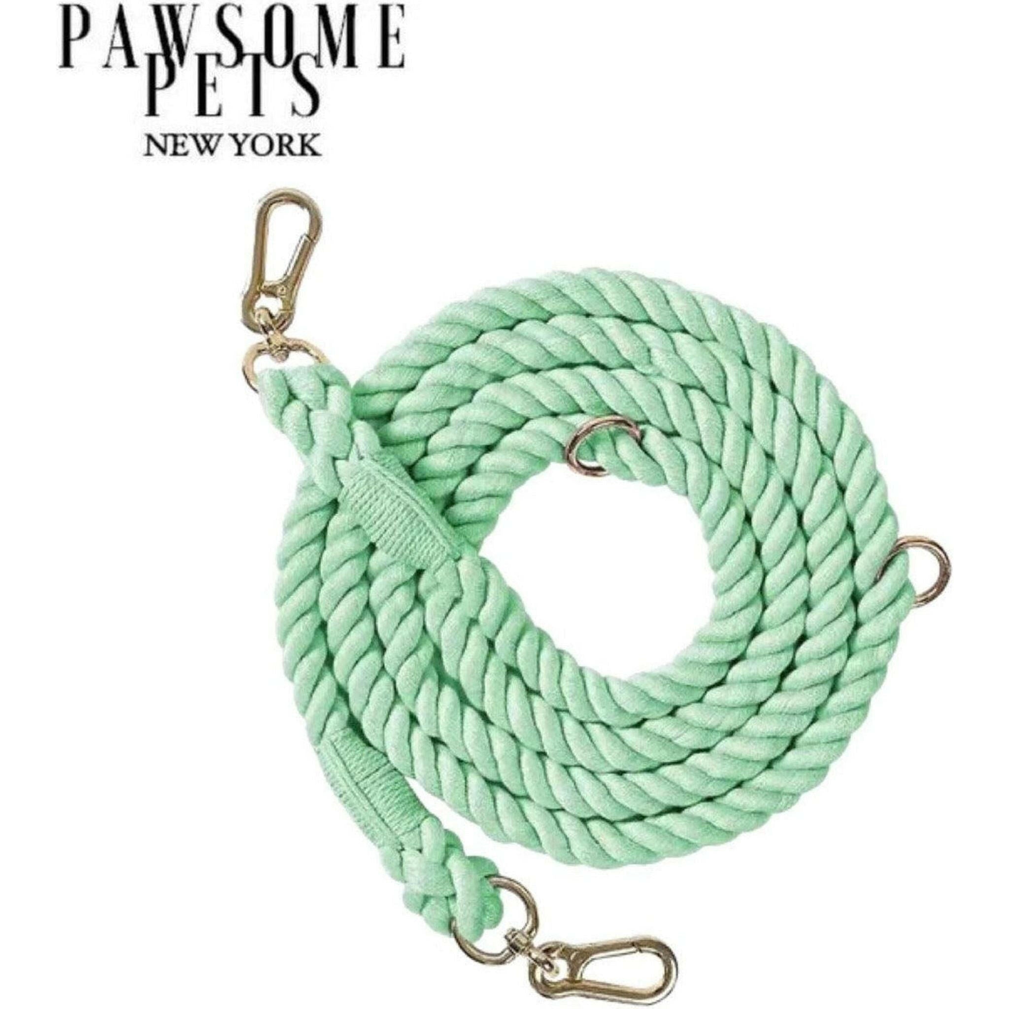 Hands Free Dog Rope Leash - Mint Green.