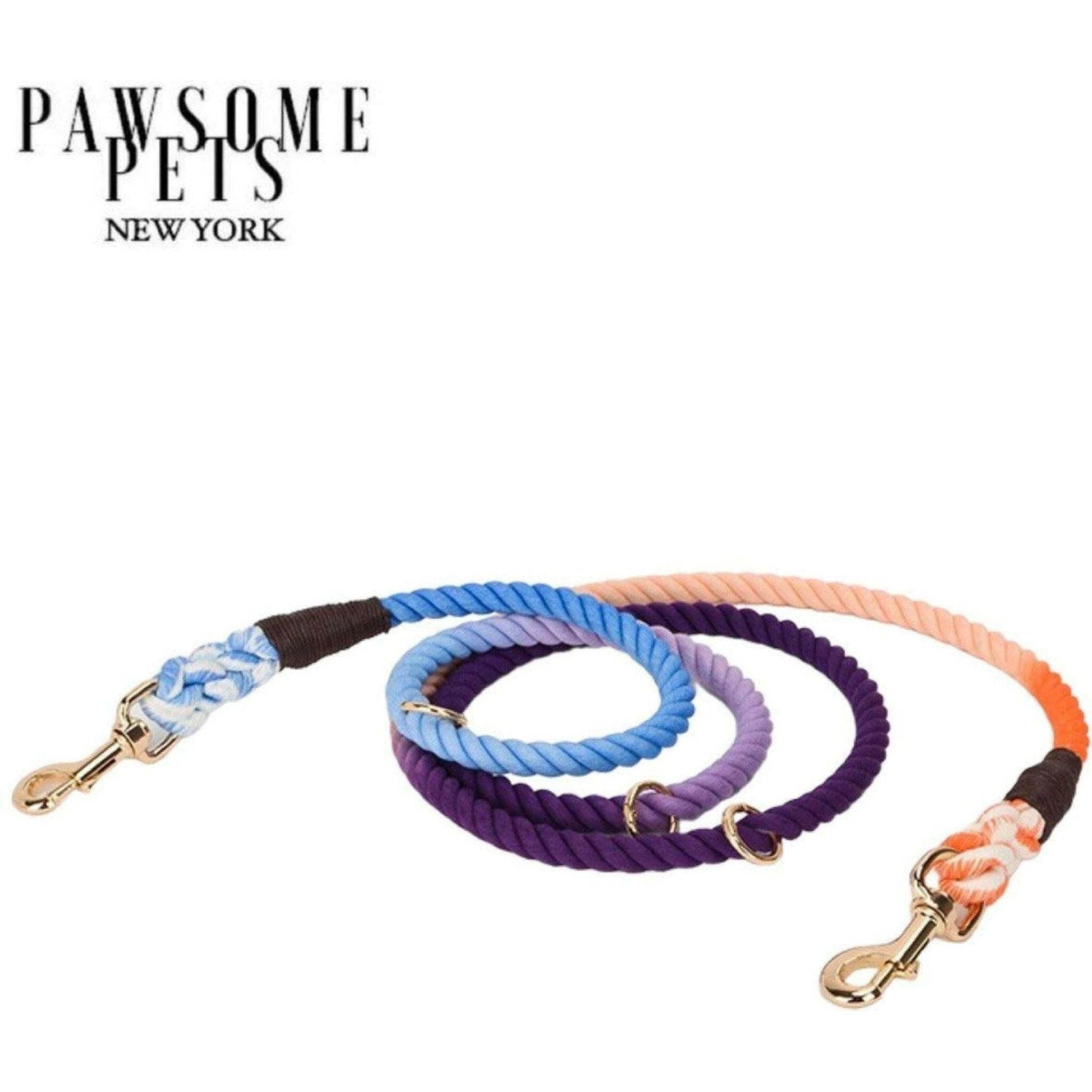 Hands Free Dog Rope Leash - Oceanside Rainbow.