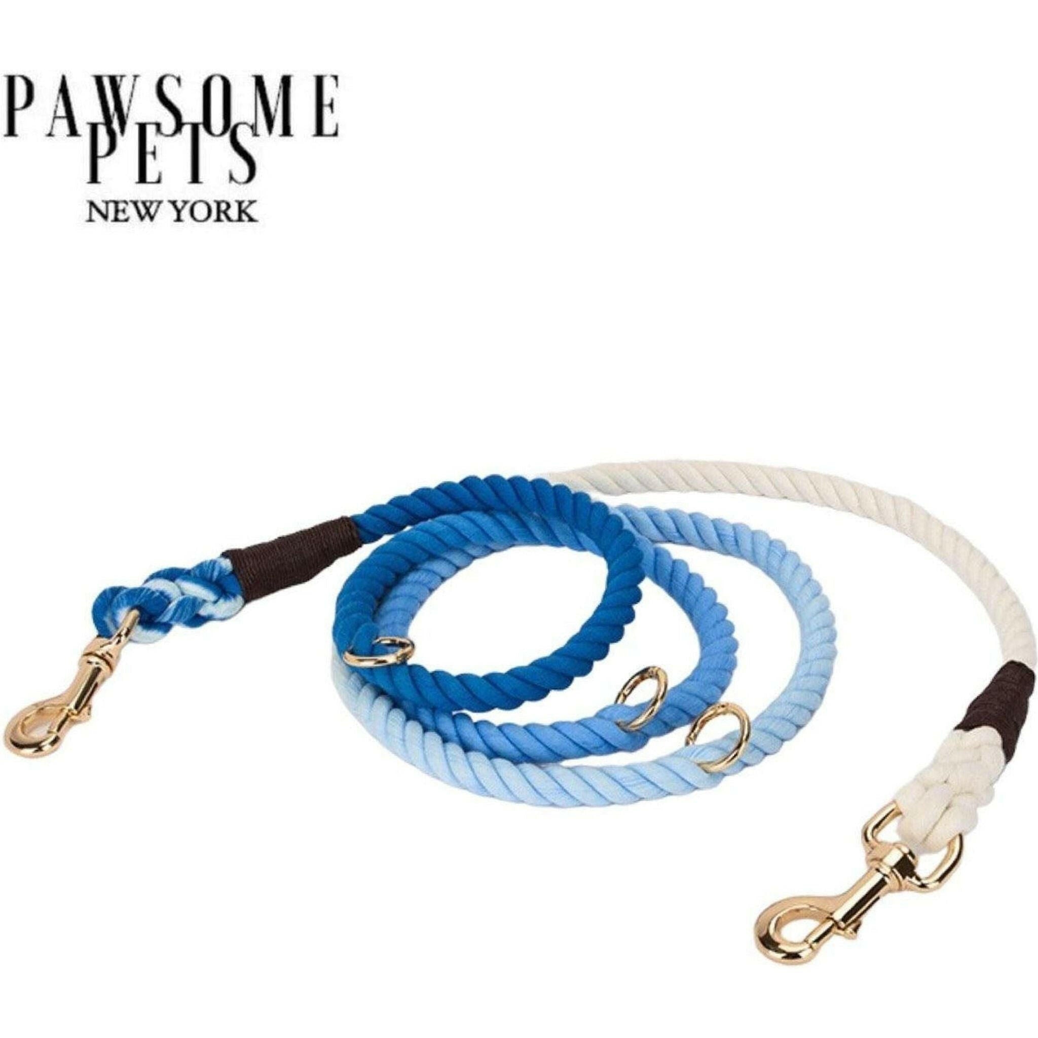 Hands Free Dog Rope Leash - Ombre Dark Blue.