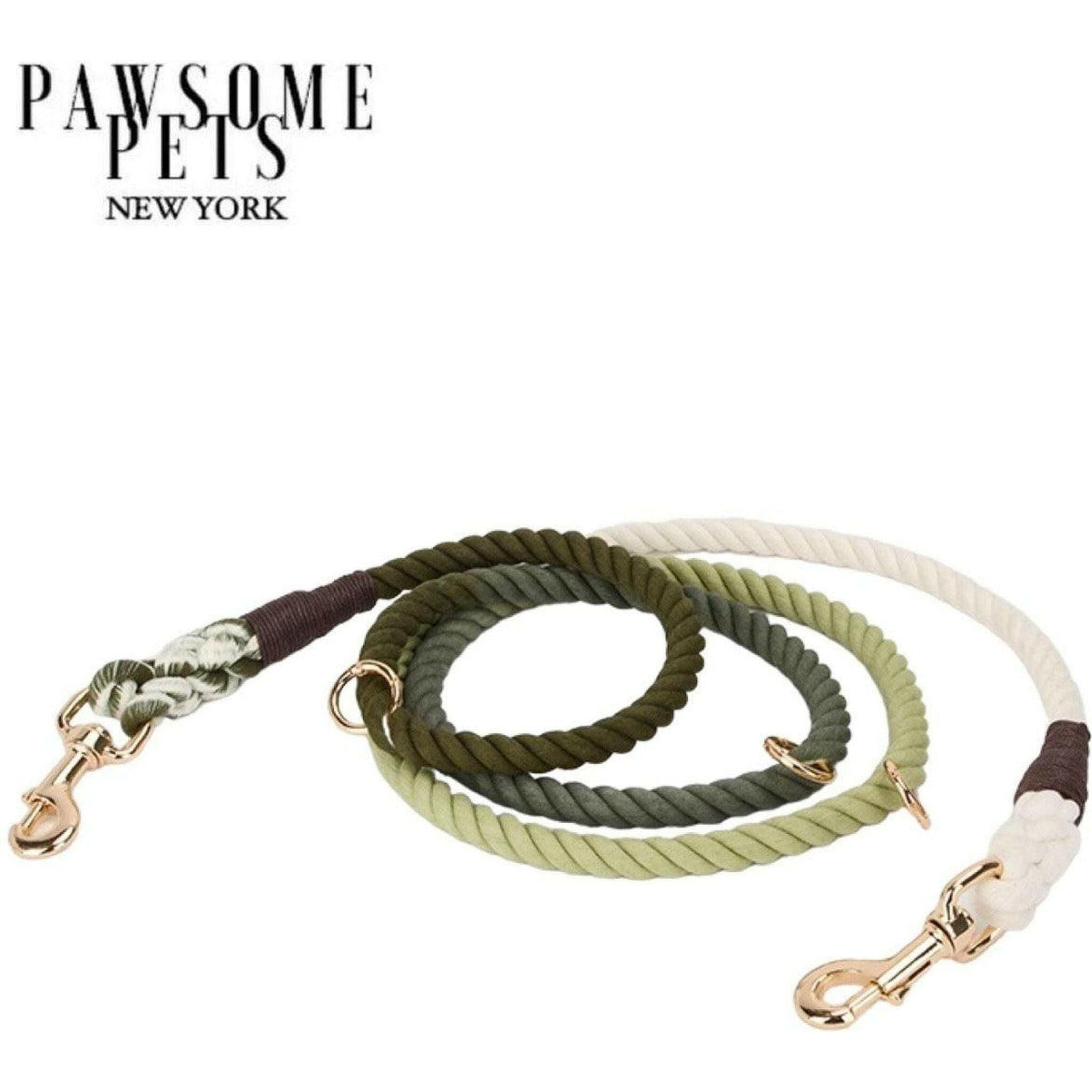 Hands Free Dog Rope Leash - Ombre Dark Olive Green.