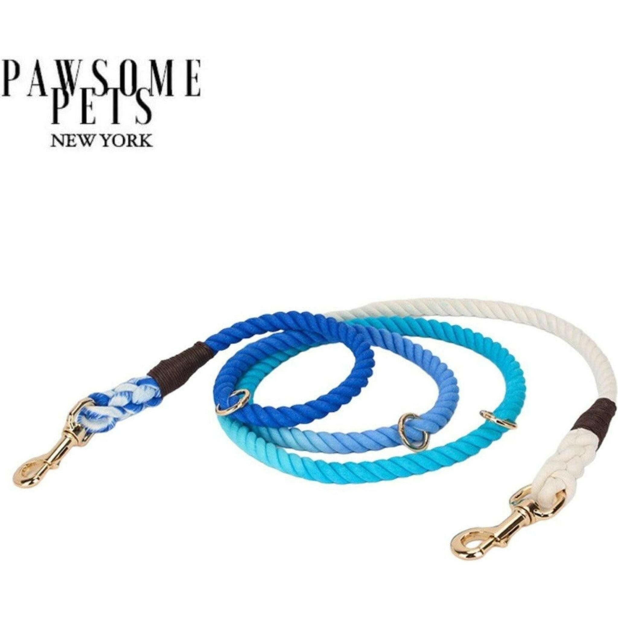 Hands Free Dog Rope Leash - Ombre Light Blue.