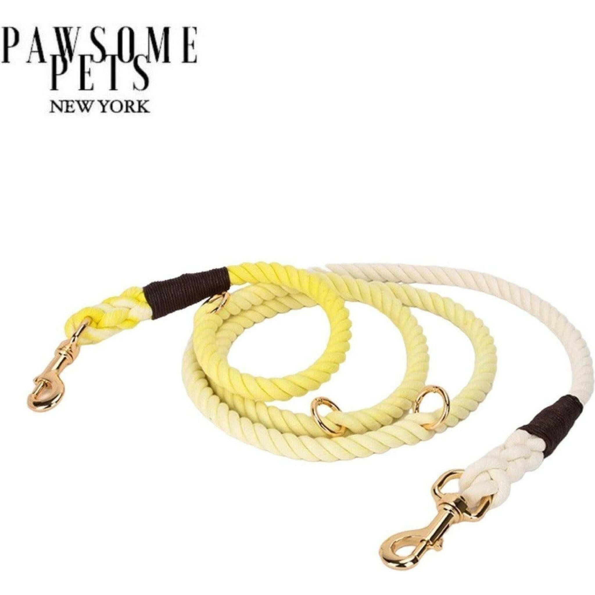 Hands Free Dog Rope Leash - Ombre Light Yellow.