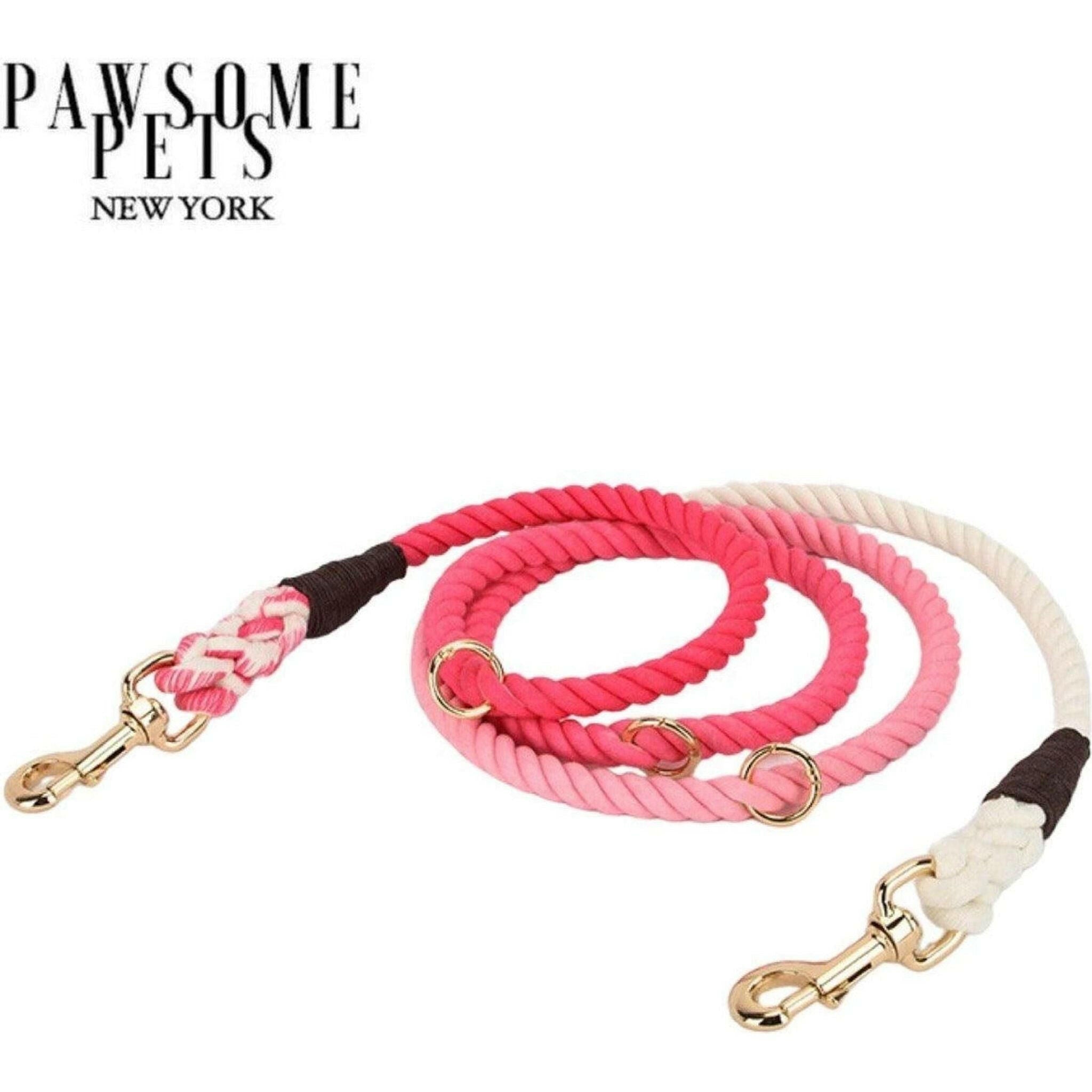 Hands Free Dog Rope Leash - Ombre Rose Pink.