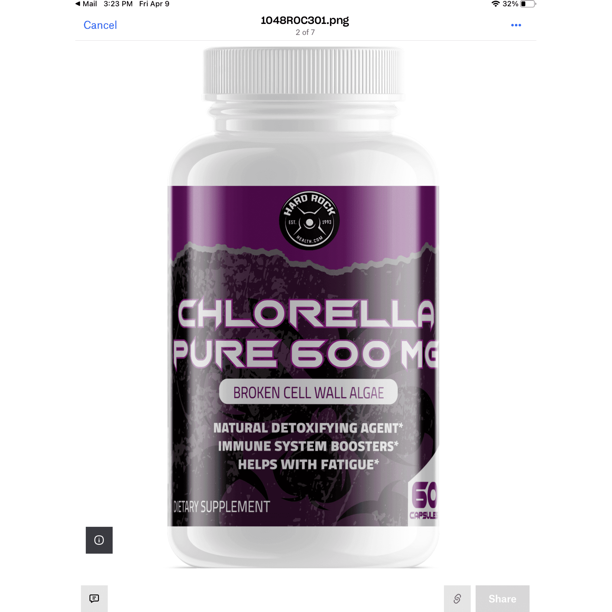 Hard Rock Health® Chlorella Pure 600mg.