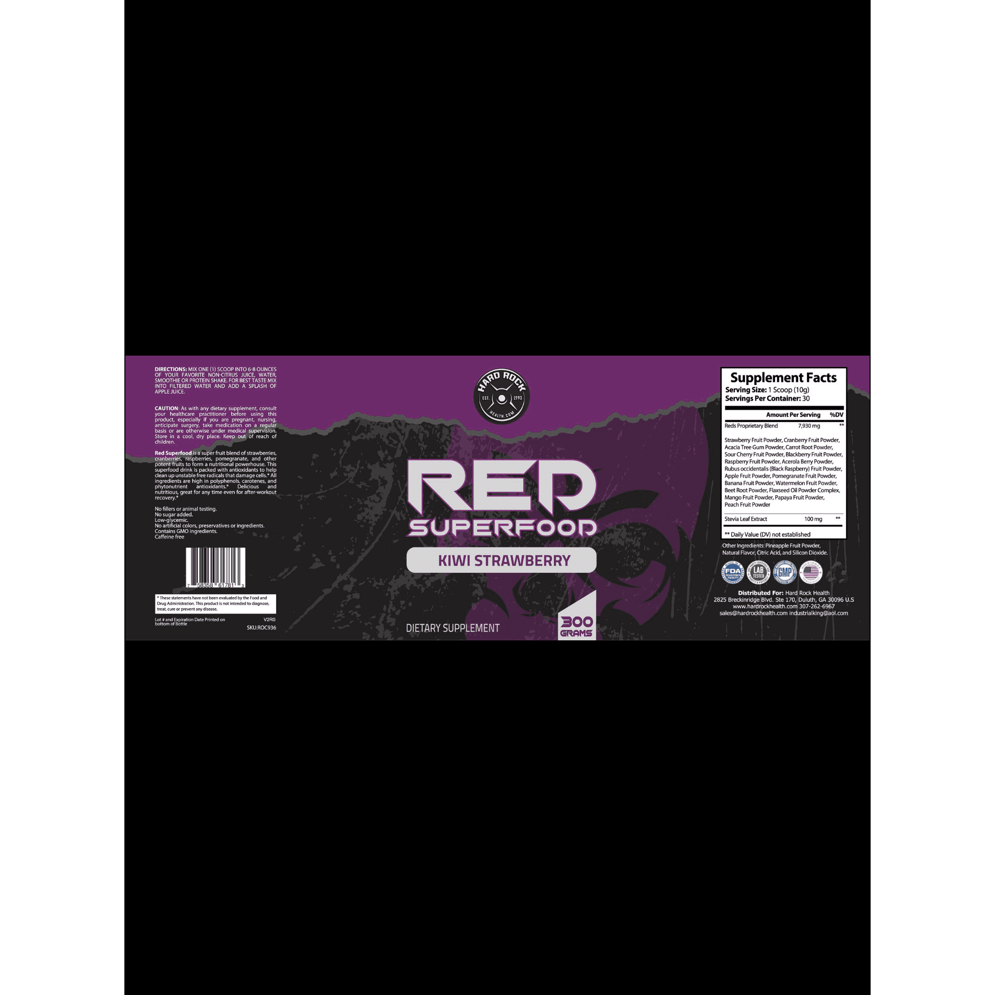 Hard Rock Health® Red Superfood Kiwi Strawberry.