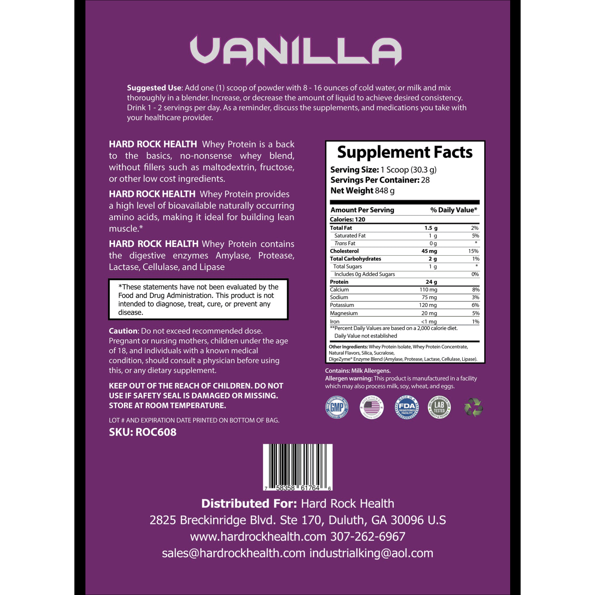 Hard Rock Health® Whey Armour 2LB Vanilla.