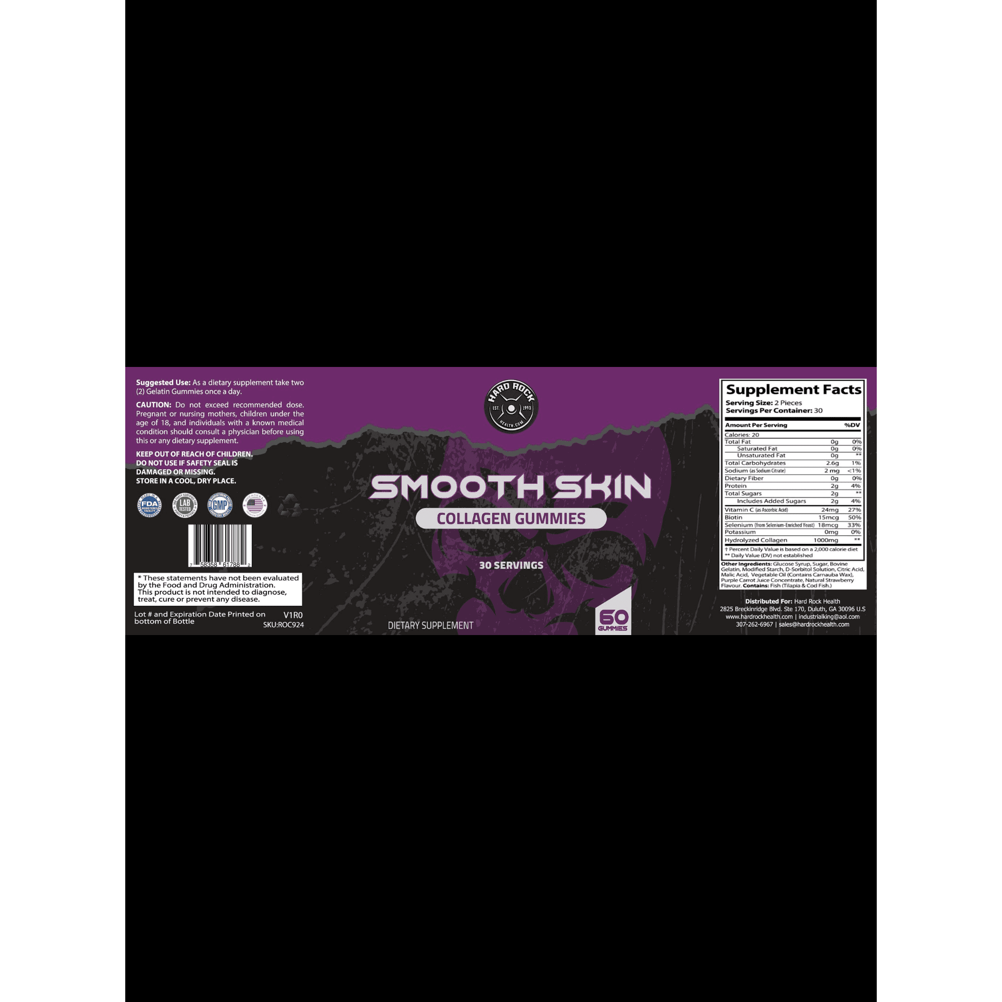 Hard Rock Health Smooth Skin Collagen Gummies.