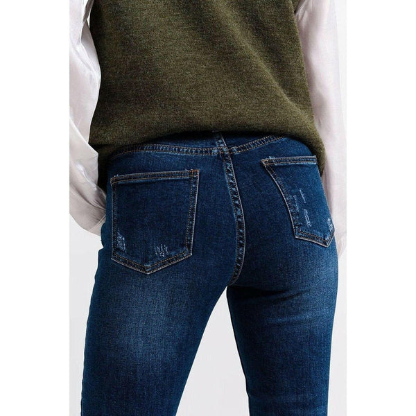 High Waisted Skinny Jeans in Blue Wash