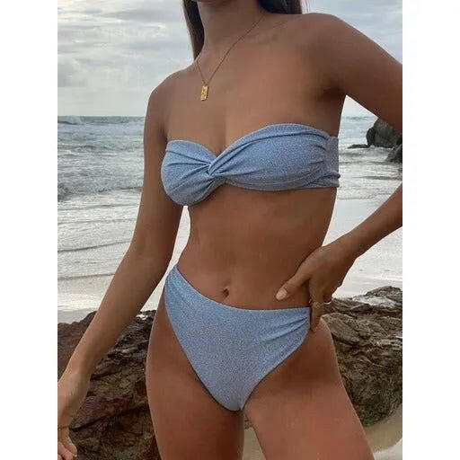 Gigi Top Baby Blue Lurex.