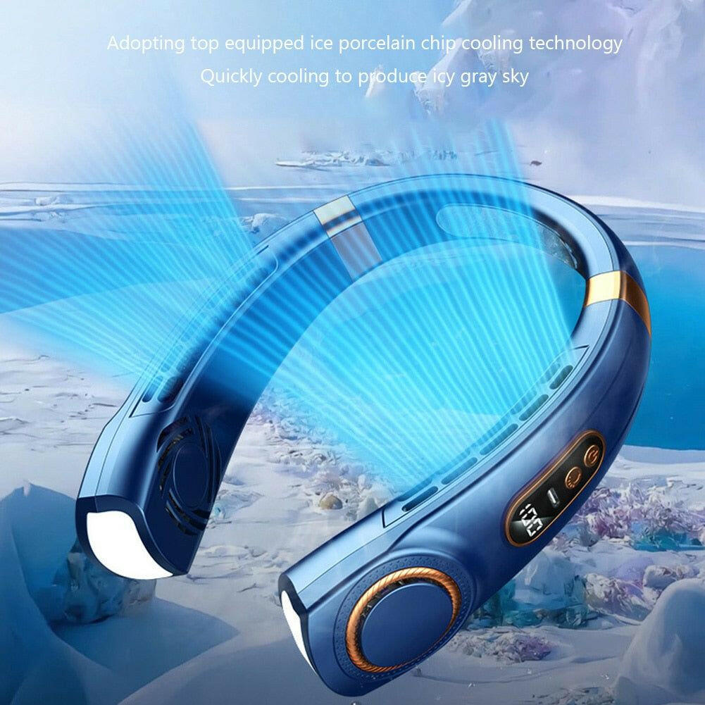 Innovative 5-Speed Wearable Fan with LED.