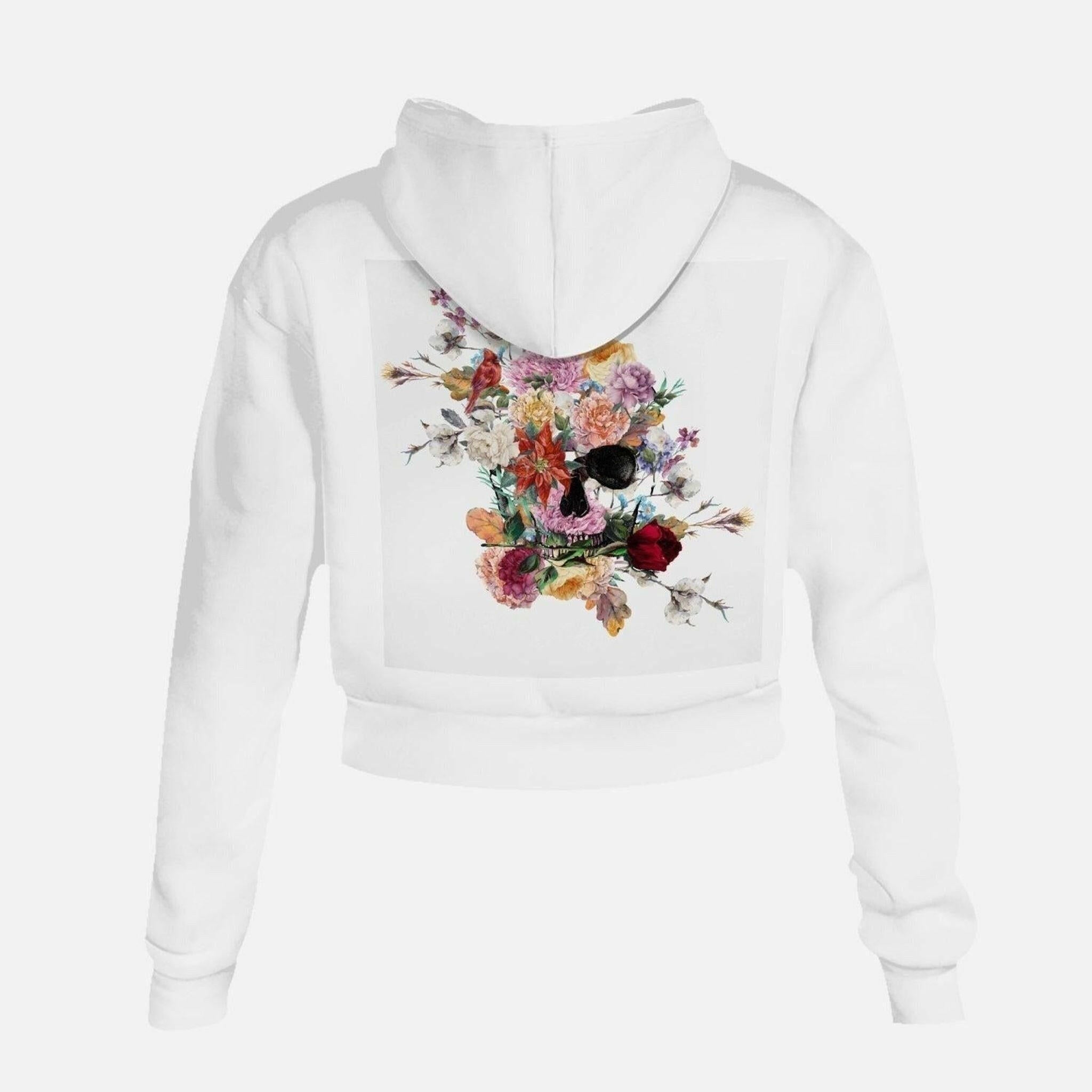 Jacki Easlick Floral Skull Cropped Sweatshirt.