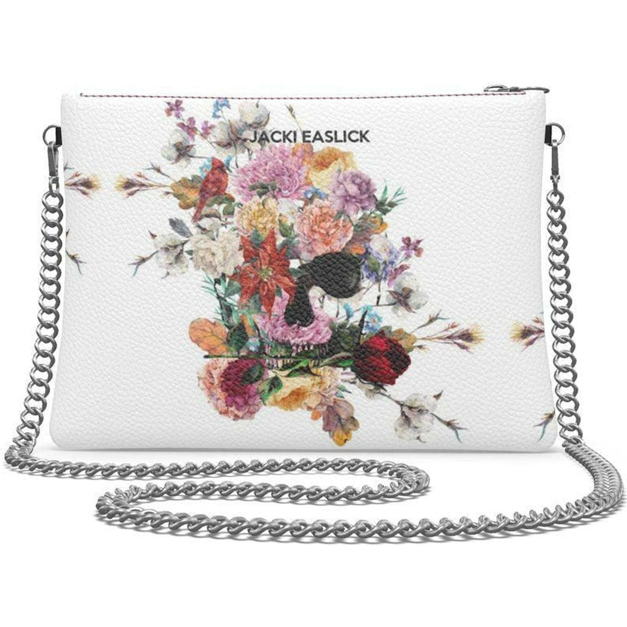 Jacki Easlick Floral Skull Crossbody with Chain.