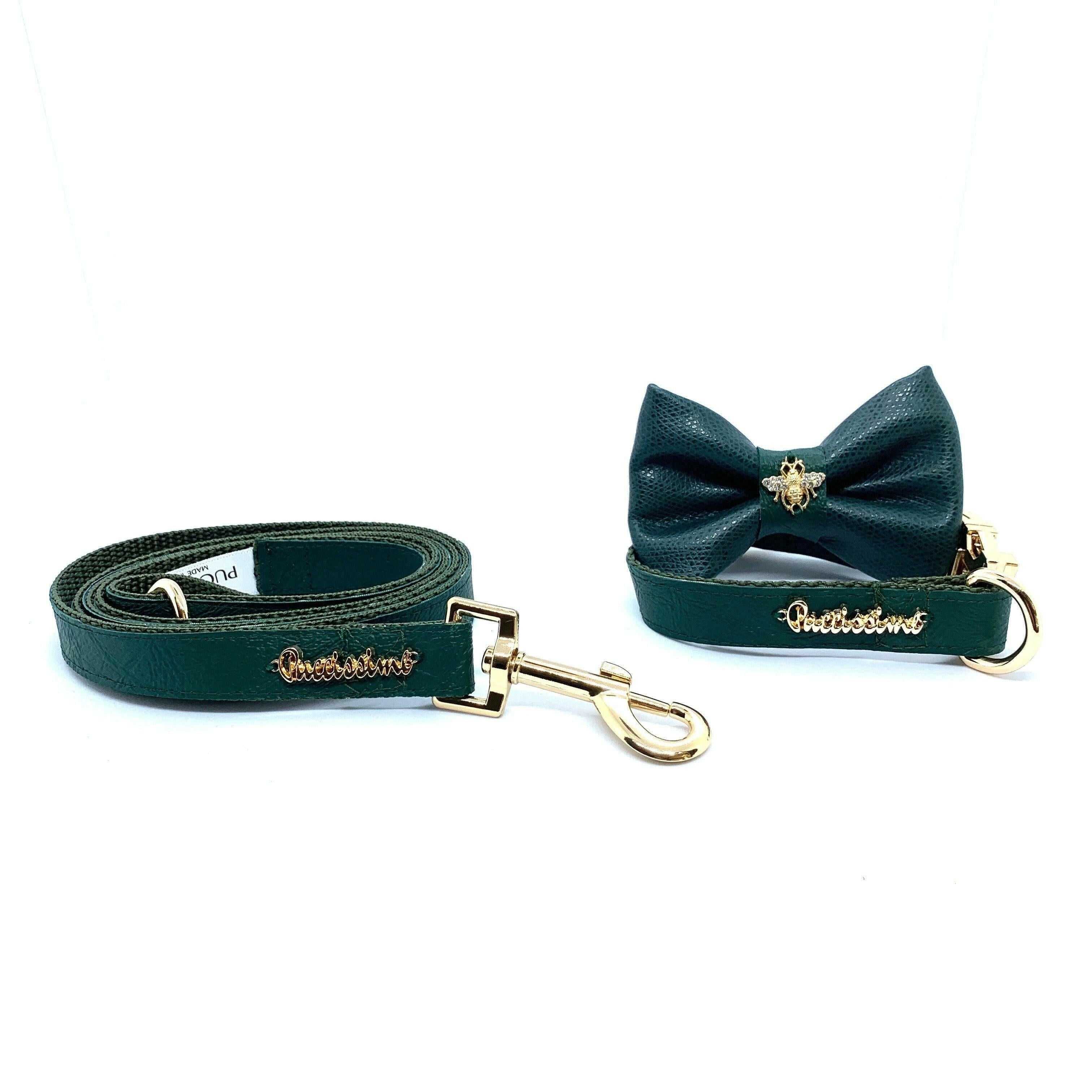 Jade Collar, Leash & Bow Tie Set.