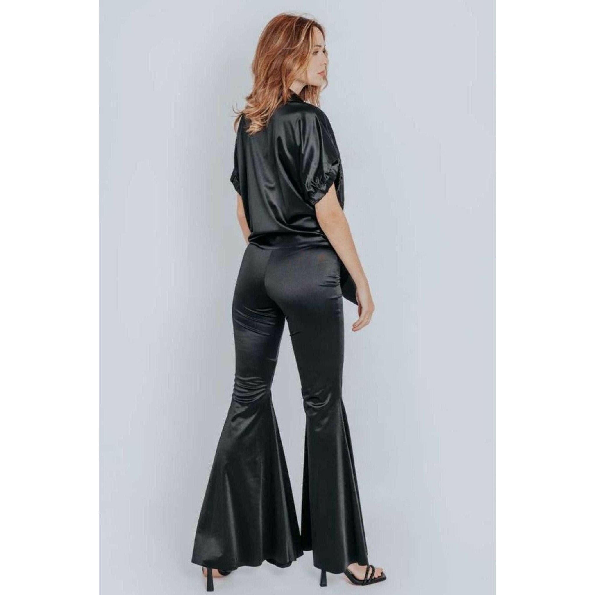 Kali High Waisted Flare Pants Black.