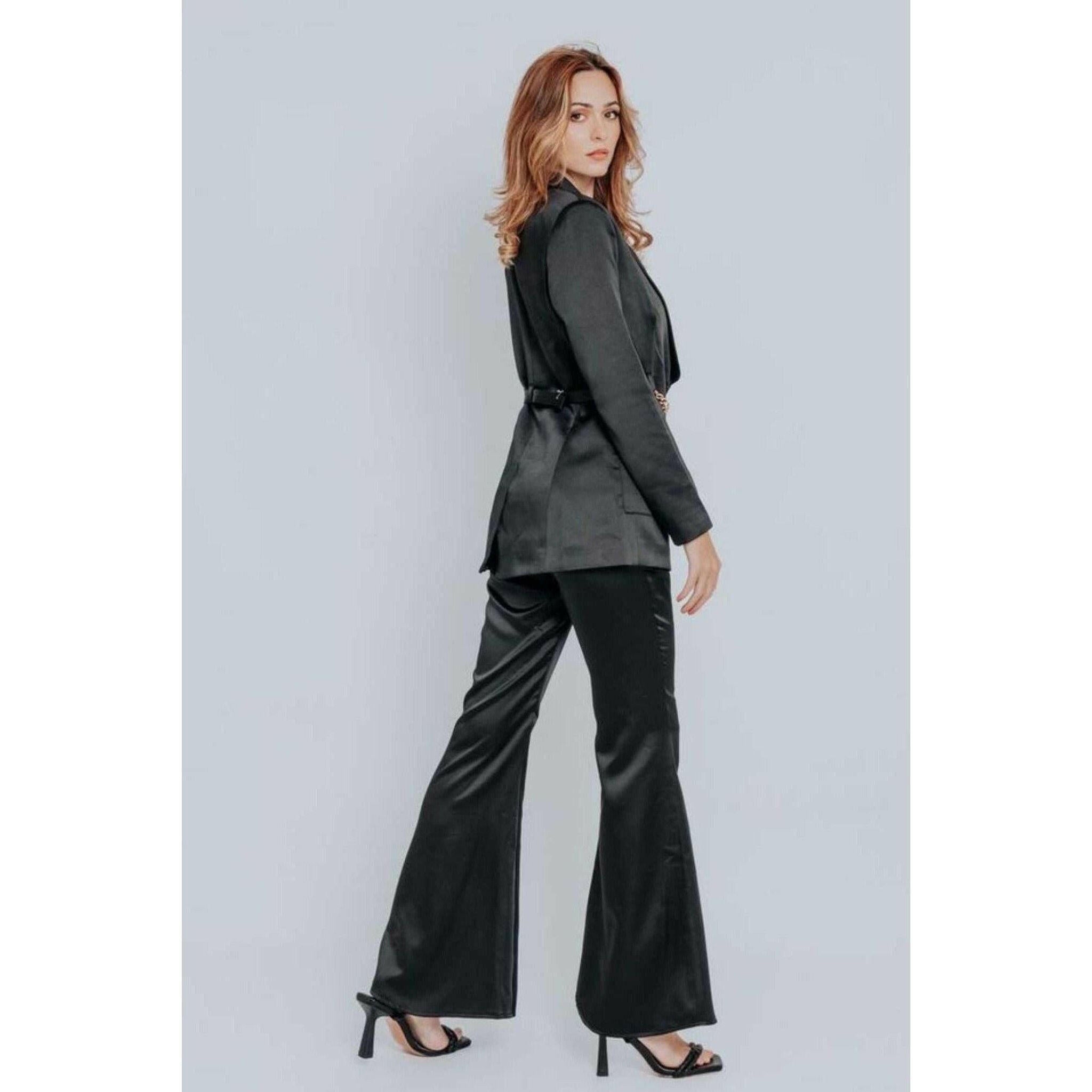 Kali High Waisted Flare Pants Black.