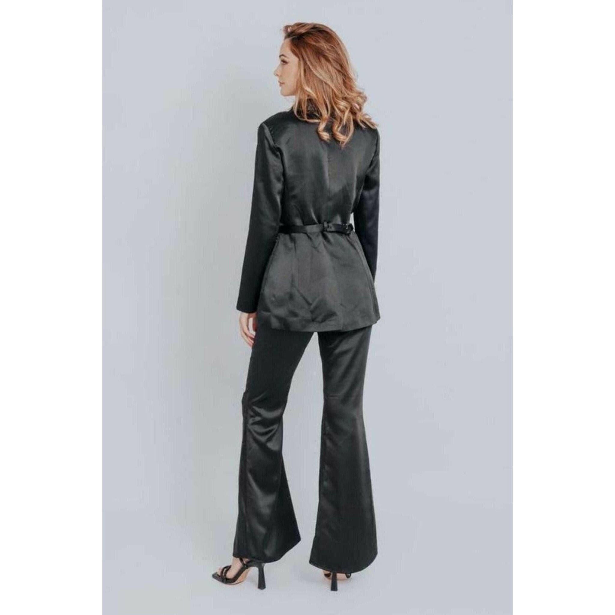 Kali High Waisted Flare Pants Black.