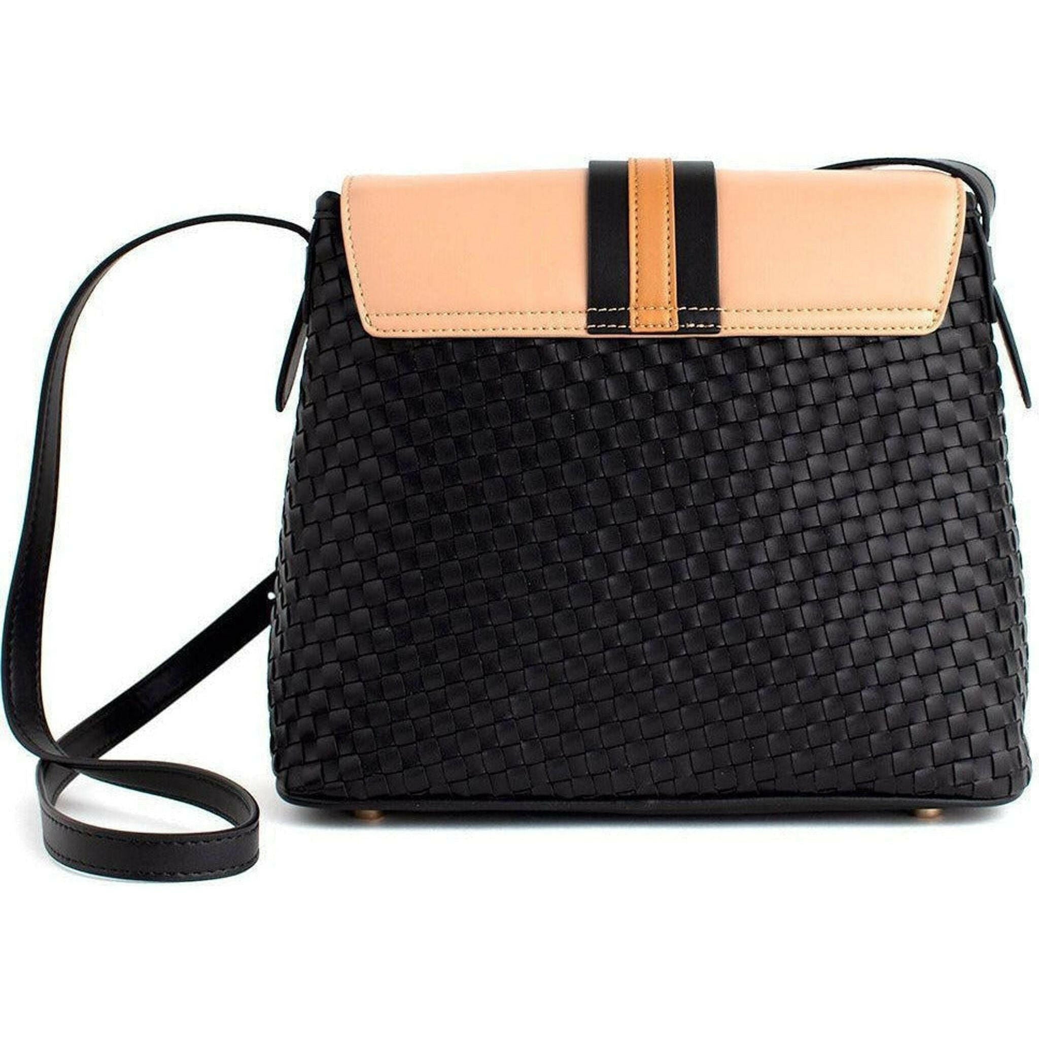 Kate - Black Vegan Basket Weave Bag.