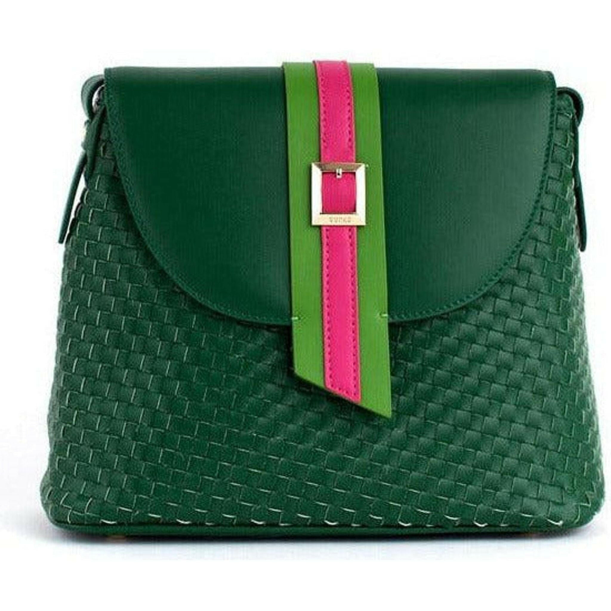 Kate - Green Vegan Basket Weave Bag.