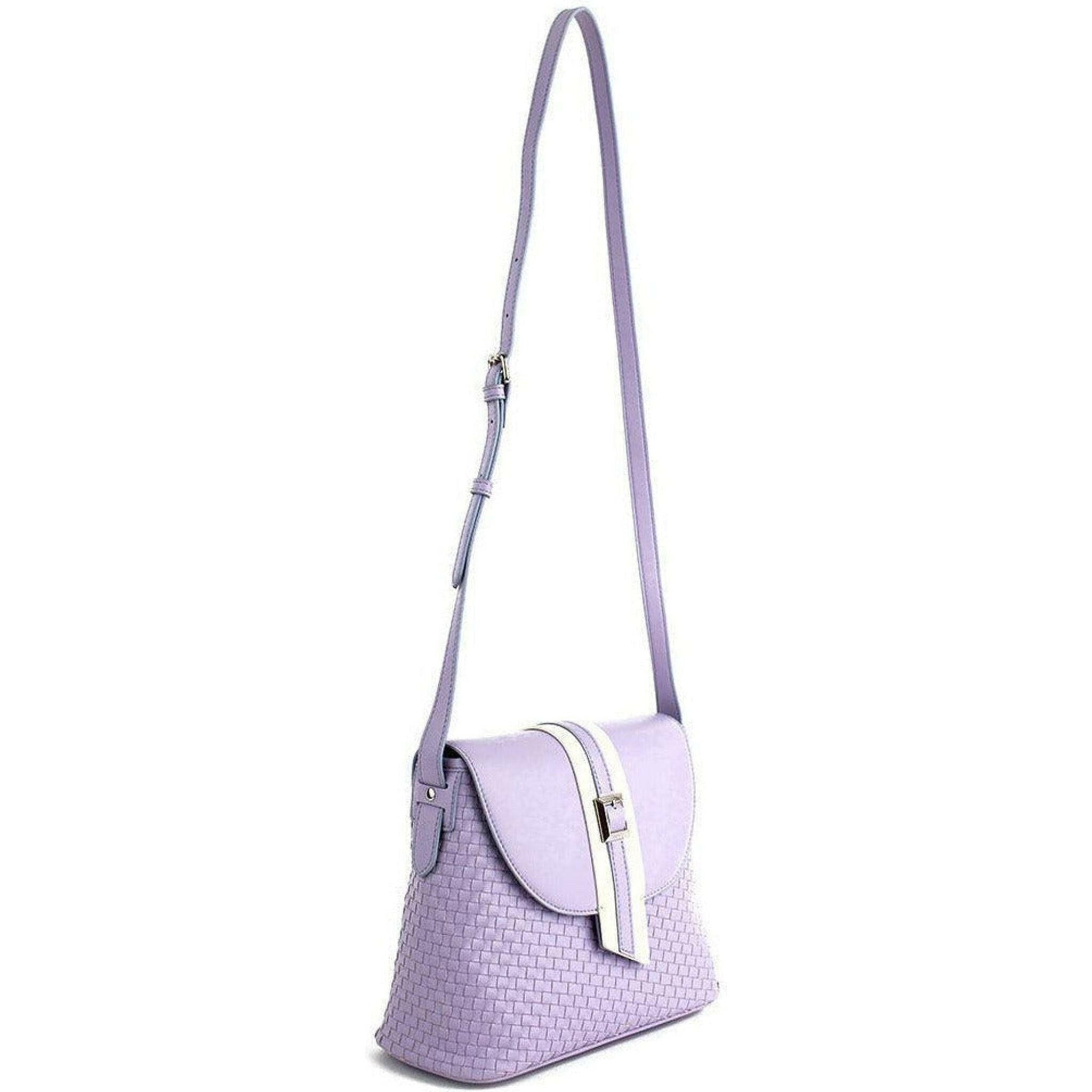 Kate - Lilac Vegan Basket Weave Bag.