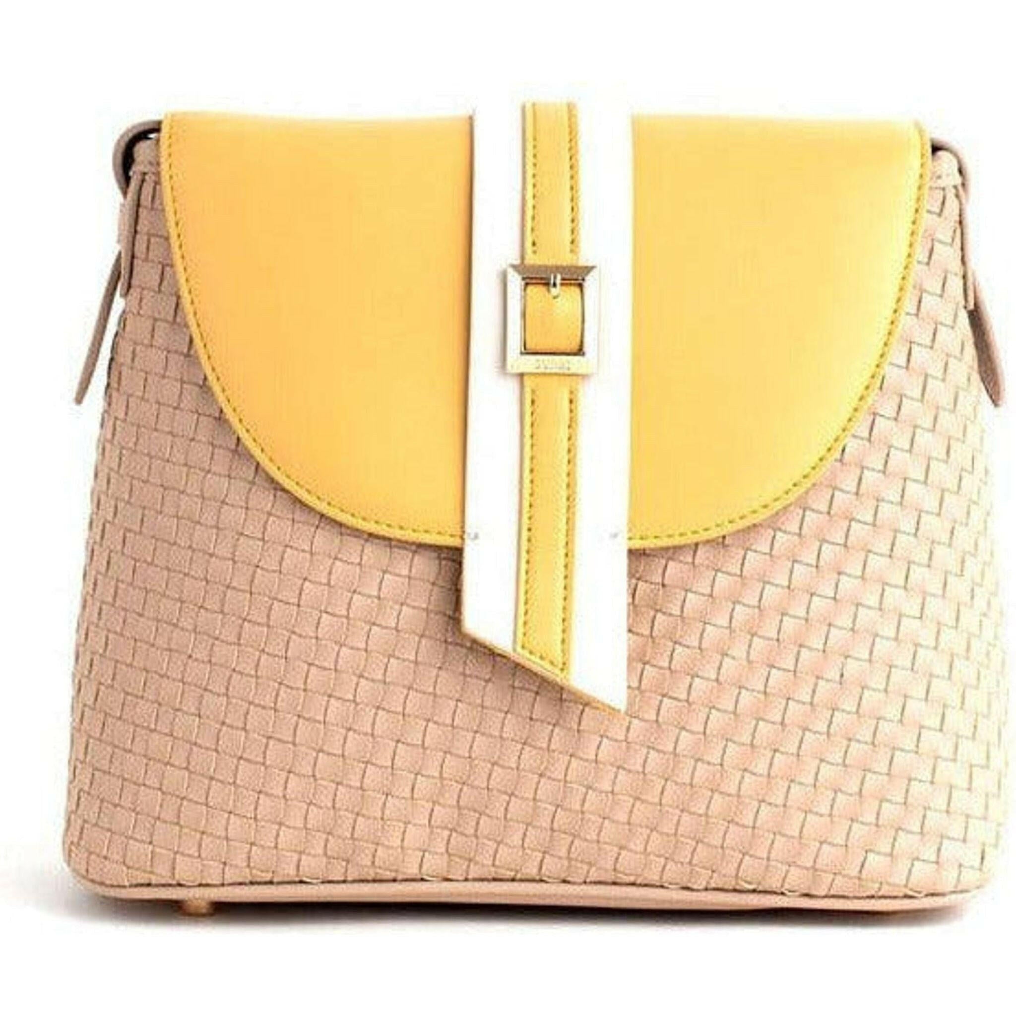 Kate - Nude Vegan Basket Weave Bag.