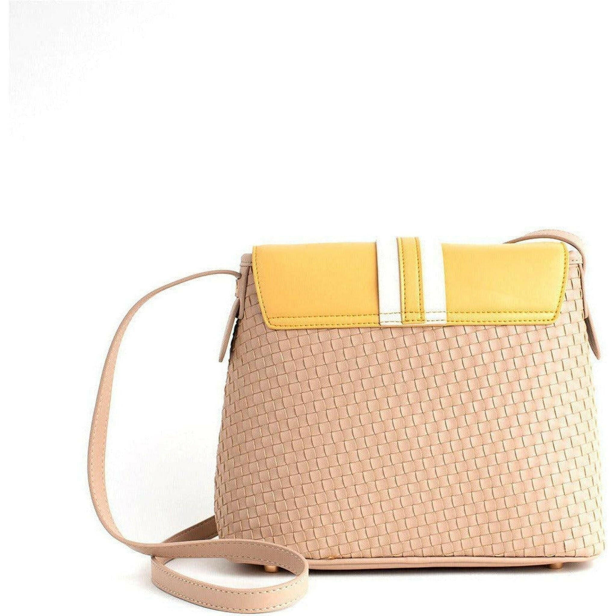 Kate - Nude Vegan Basket Weave Bag.