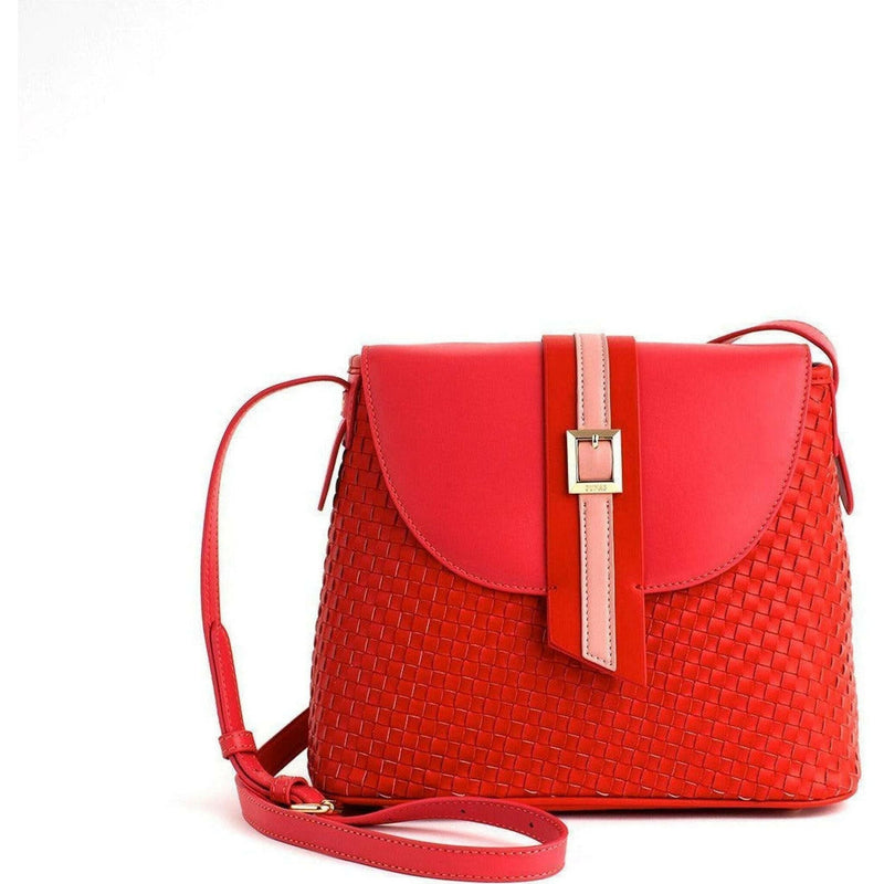 Kate - Red Vegan Basket Weave Bag