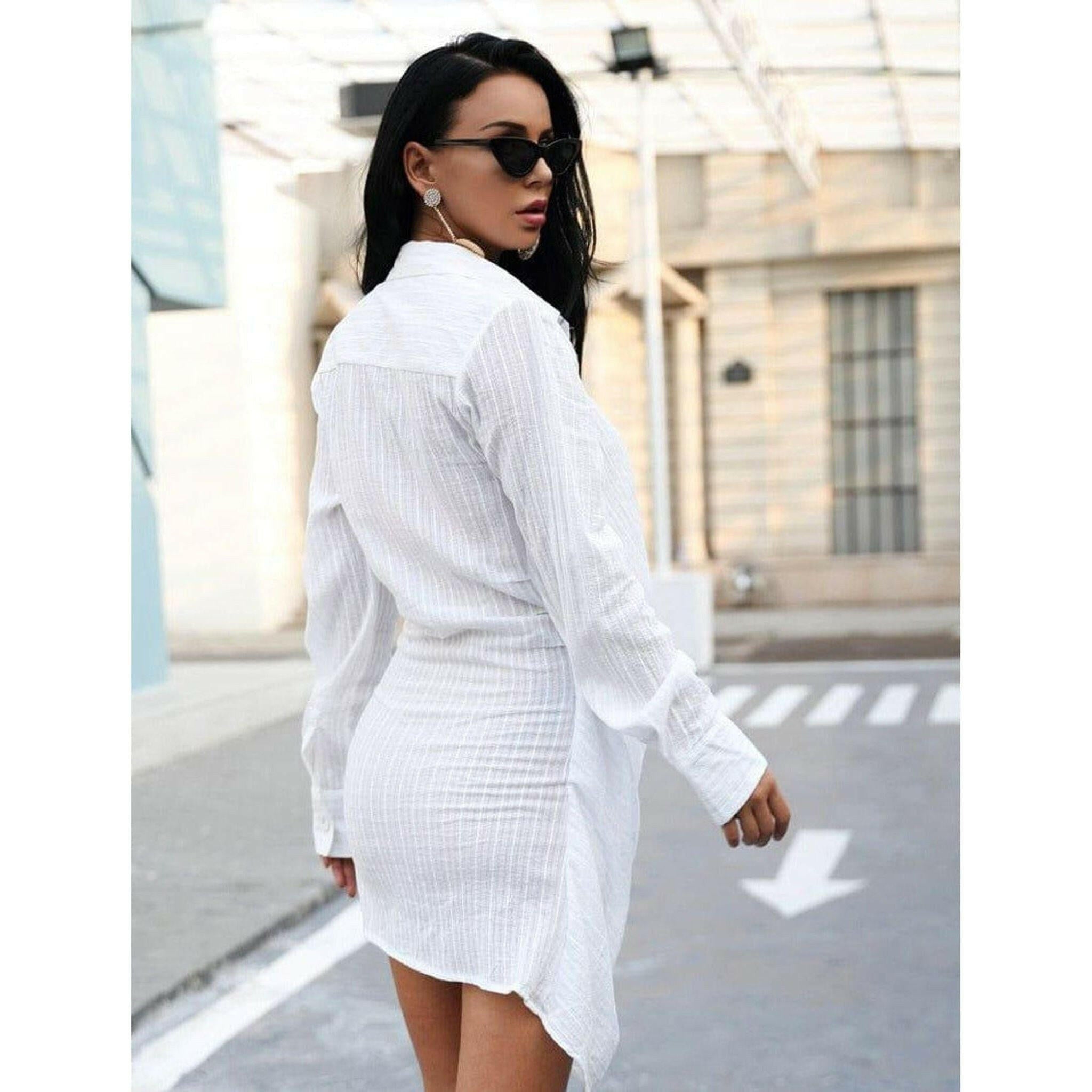 Kendra White Shirt Dress.