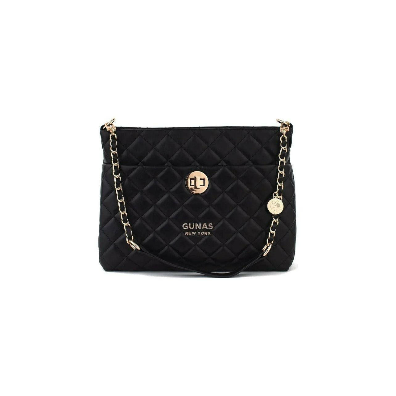 Koi - Black Quilted Vegan Leather Purse.