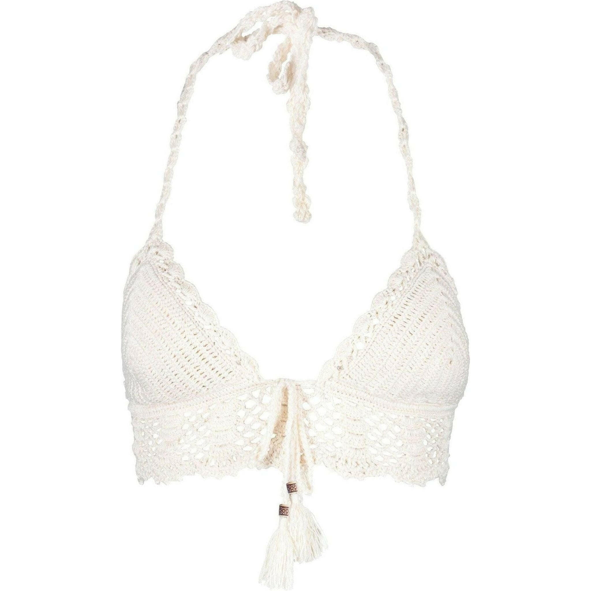 La Amatista Ecru Hand-Crocheted Bikini Set Cream.