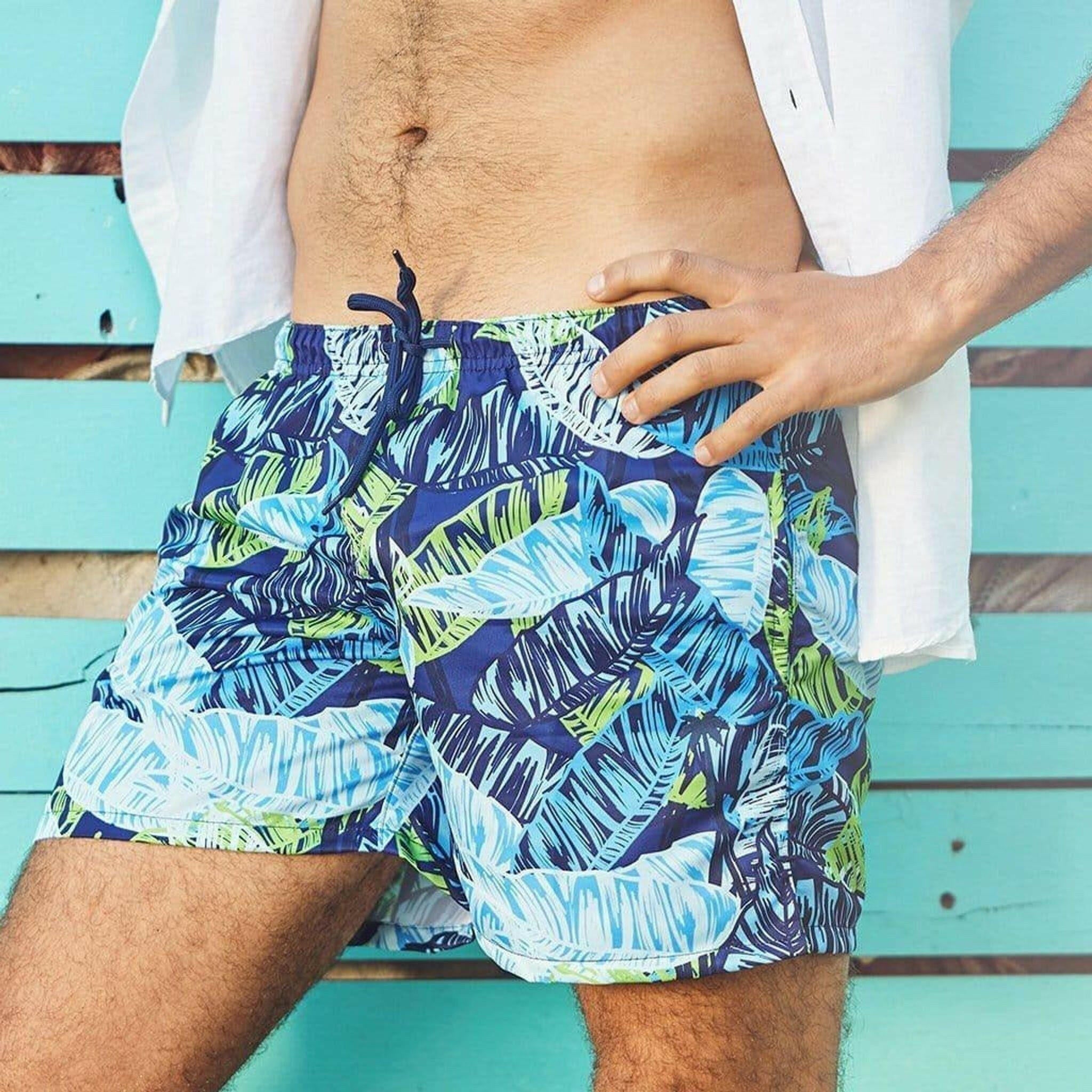 La Palma Eco-Beachwear Classic Botanical Sustainable Swim Trunks.