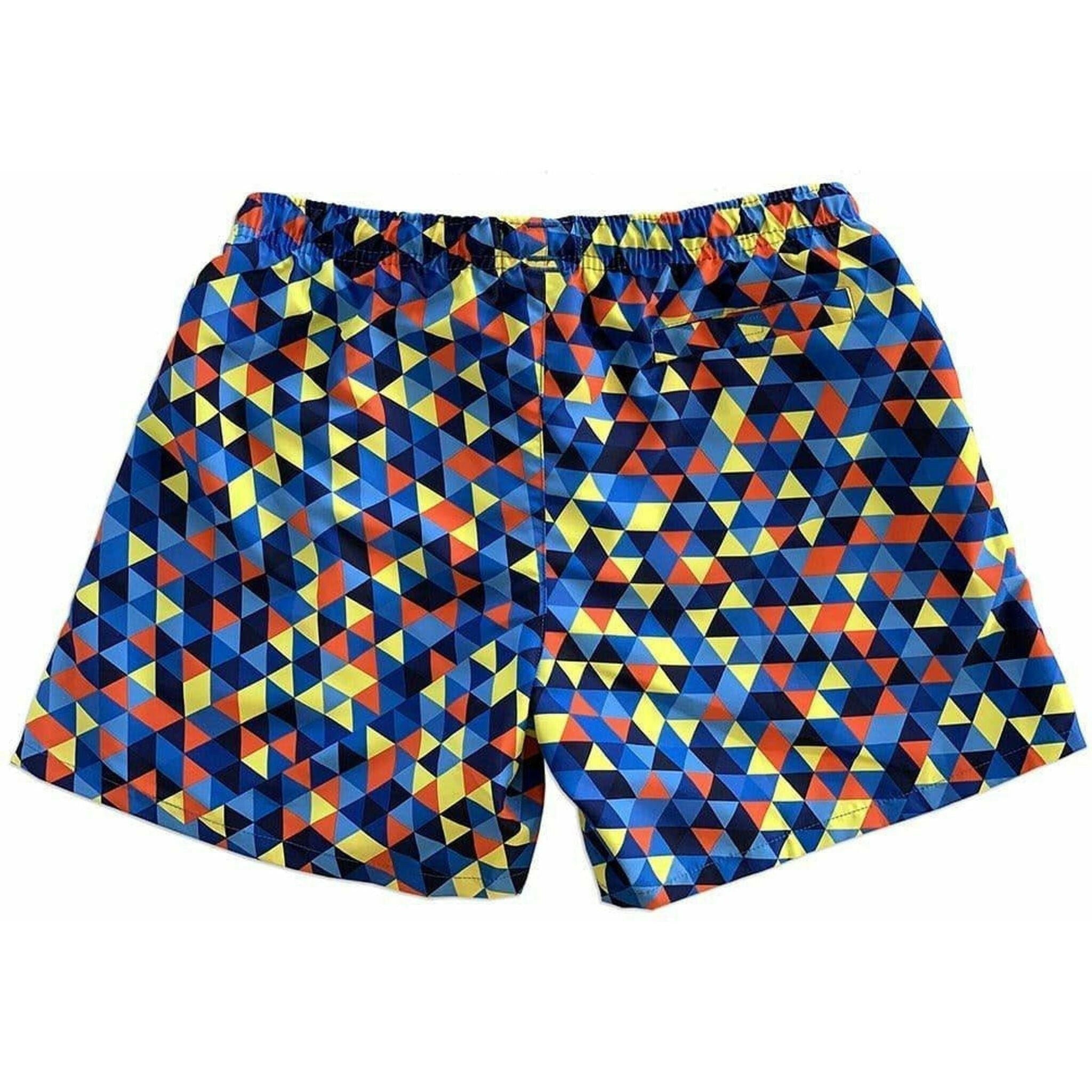 La Palma Eco-Beachwear Classic Geometrical Blue Swim Trunk.