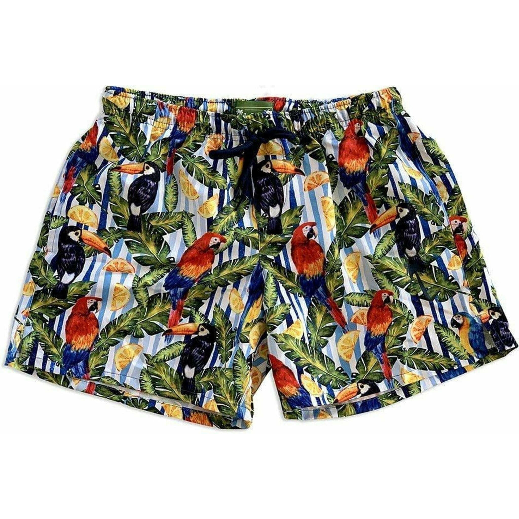 La Palma Eco-Beachwear: Classic Tropical Style Swim Trunks.