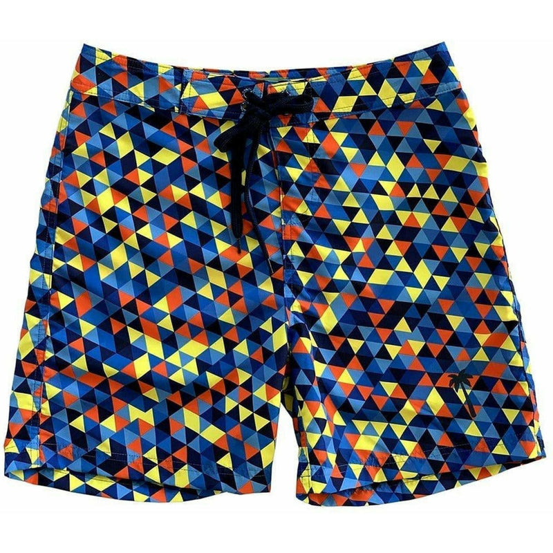 La Palma Eco-Beachwear Surf Geometric Blue 17" Boardshorts