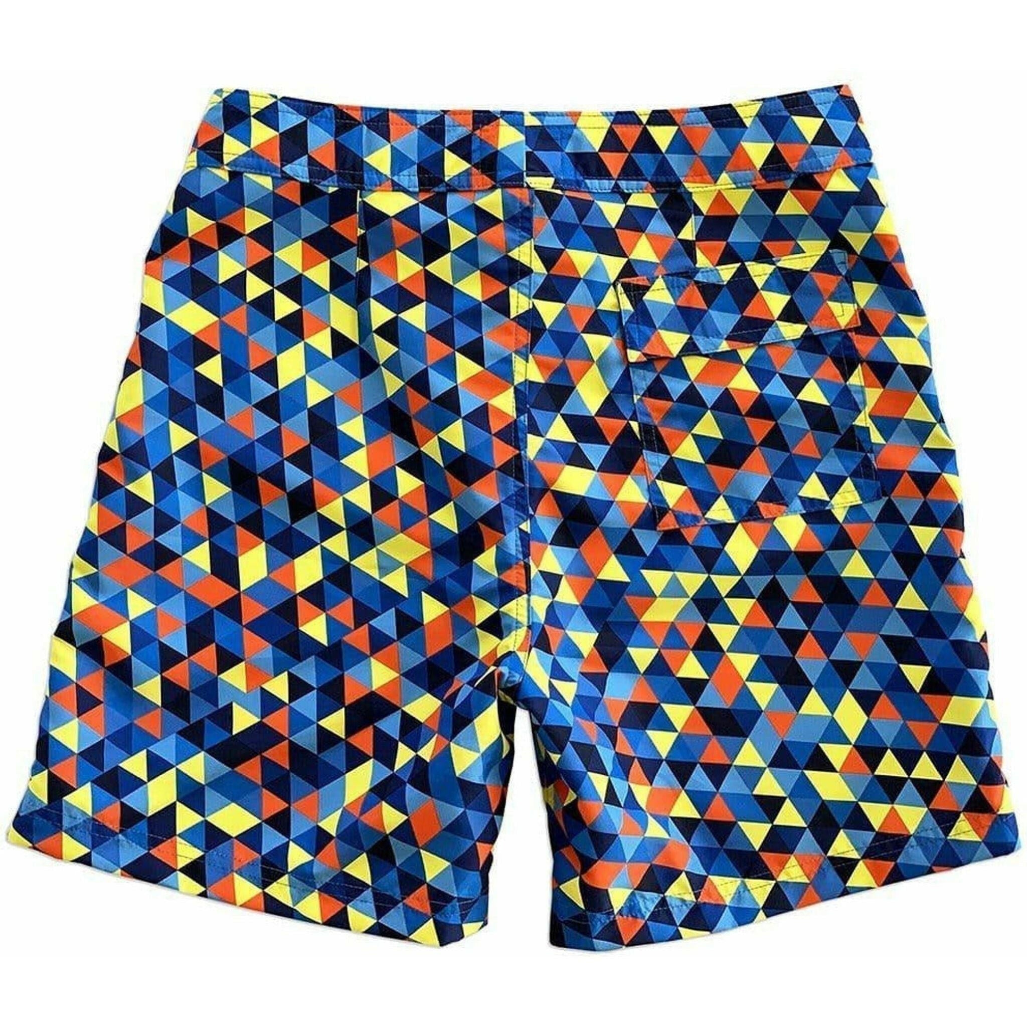 La Palma Eco-Beachwear Surf Geometric Blue 17" Boardshorts.