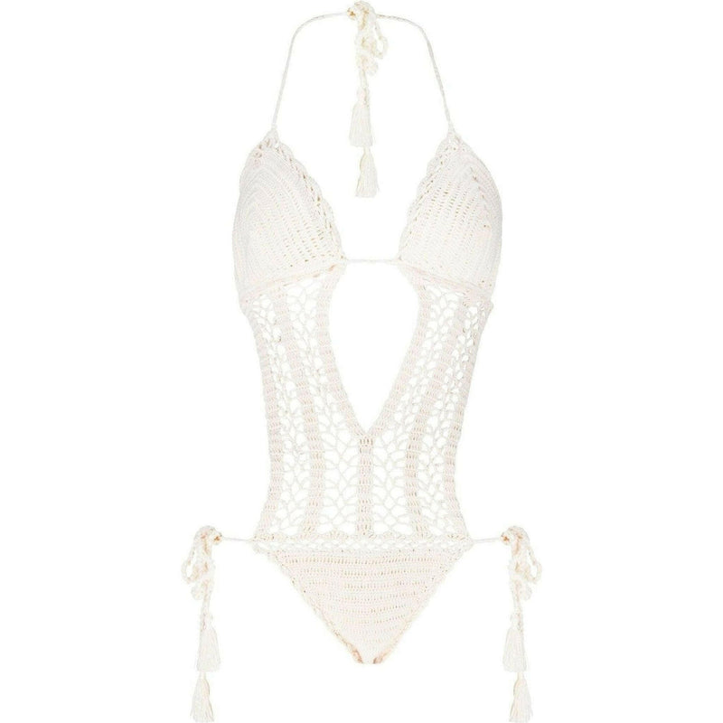 La Turquesa Ecru Hand-Crocheted Monokini Cream