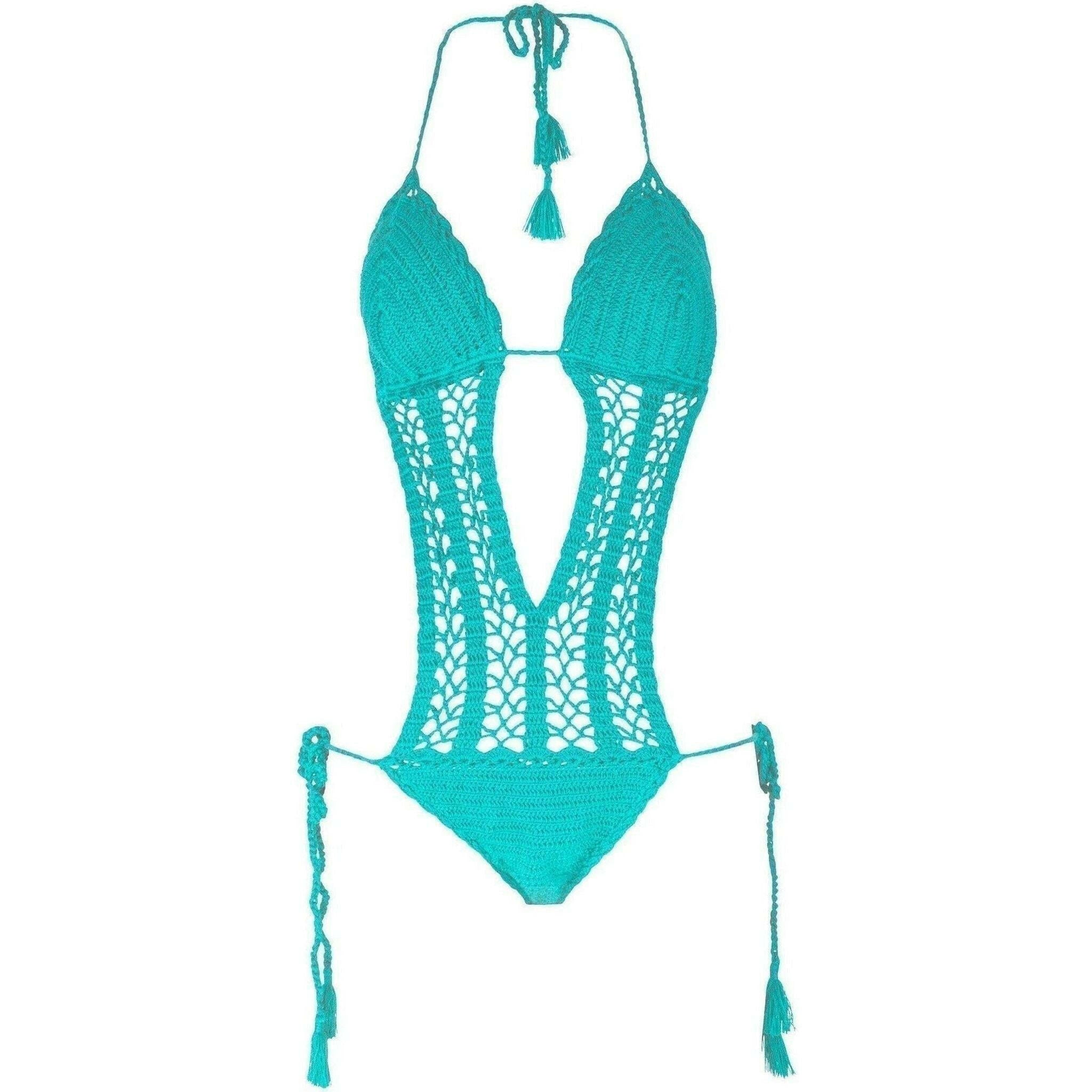 La Turquesa Hand-Crocheted Monokini.