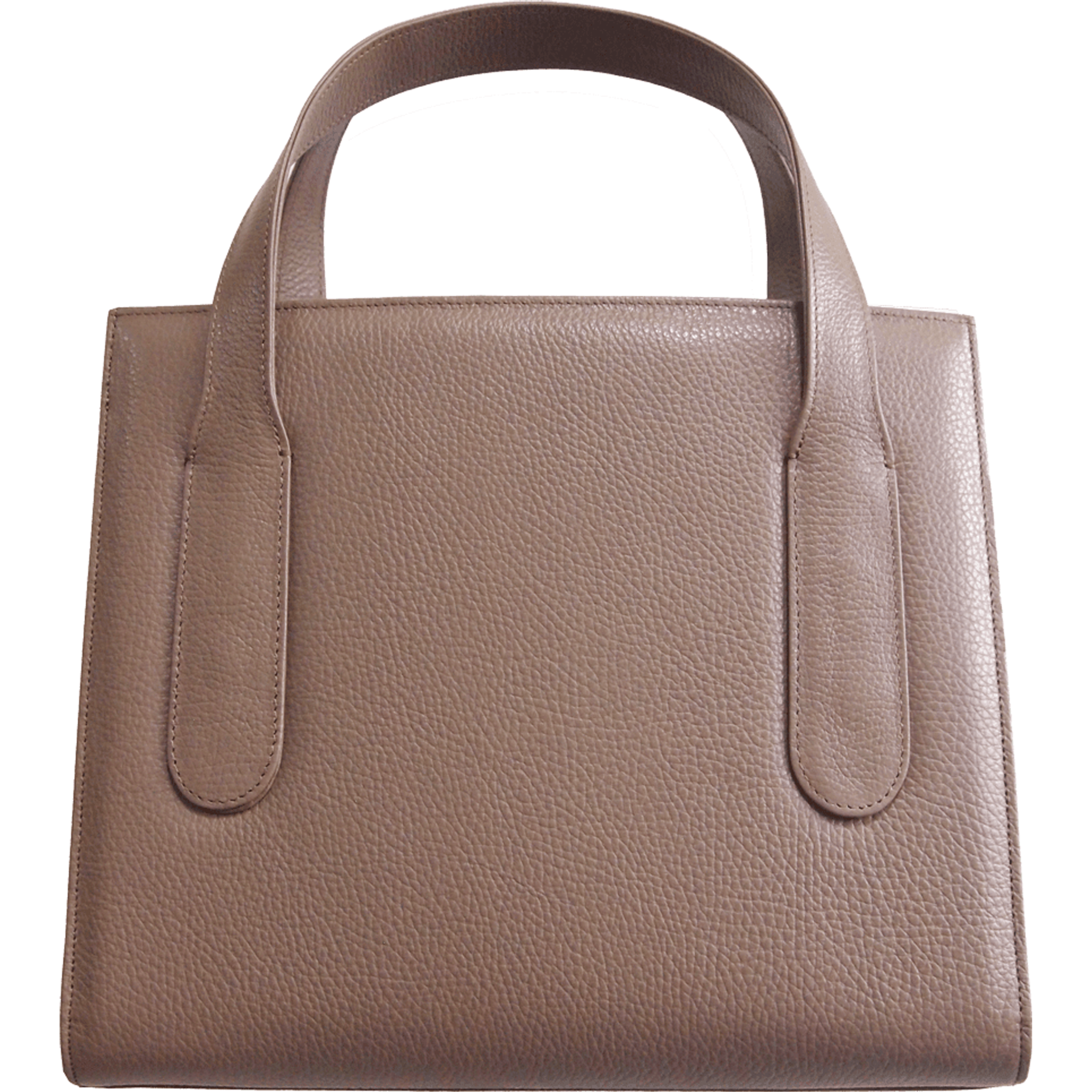 Large Pebbled Calf Leather Tote Taupe.