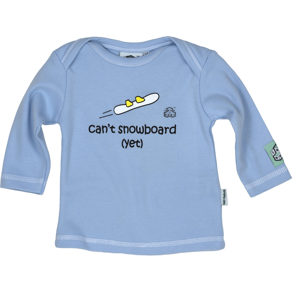 Lazy Baby Can't Snowboard Yet Blue T Shirt