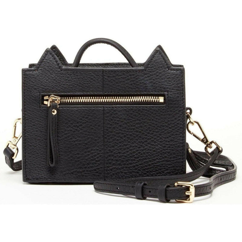 Leather Cat Crossbody in Black