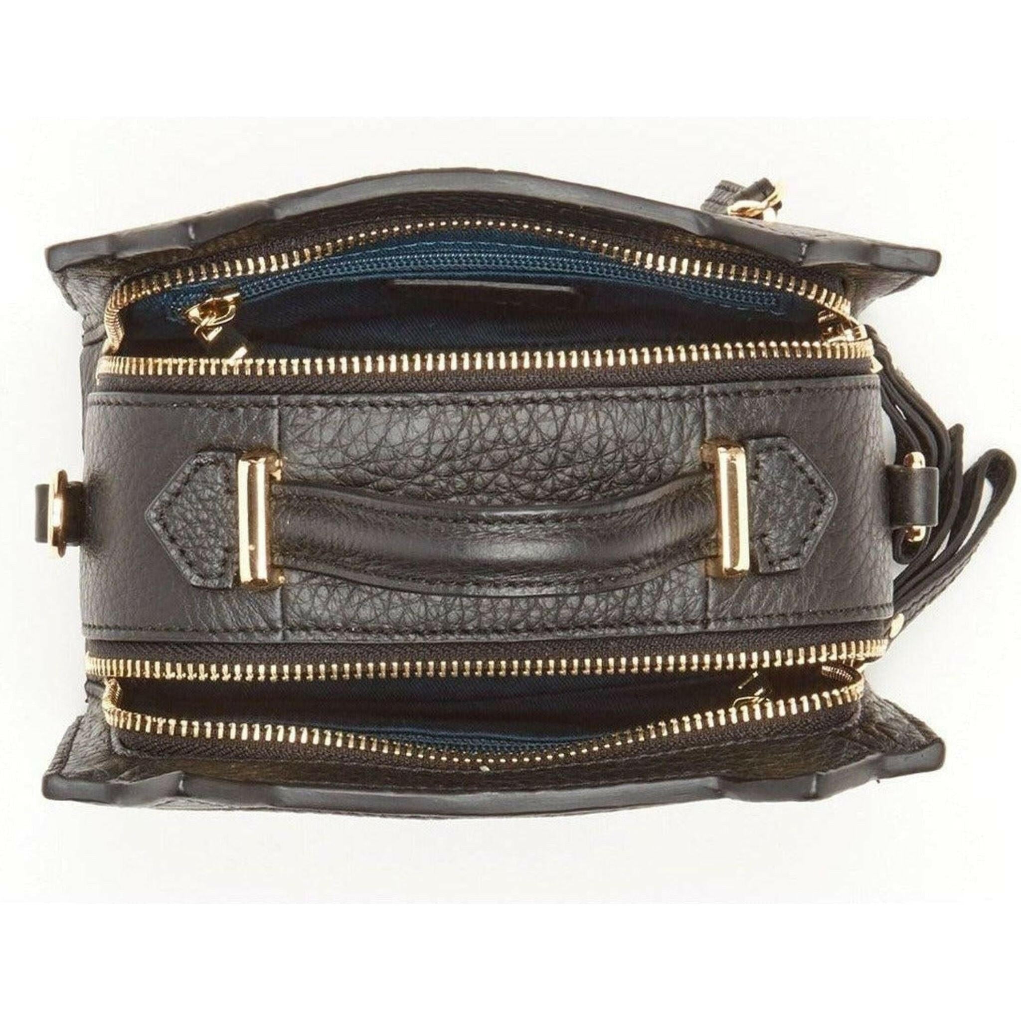 Leather Cat Crossbody in Black.