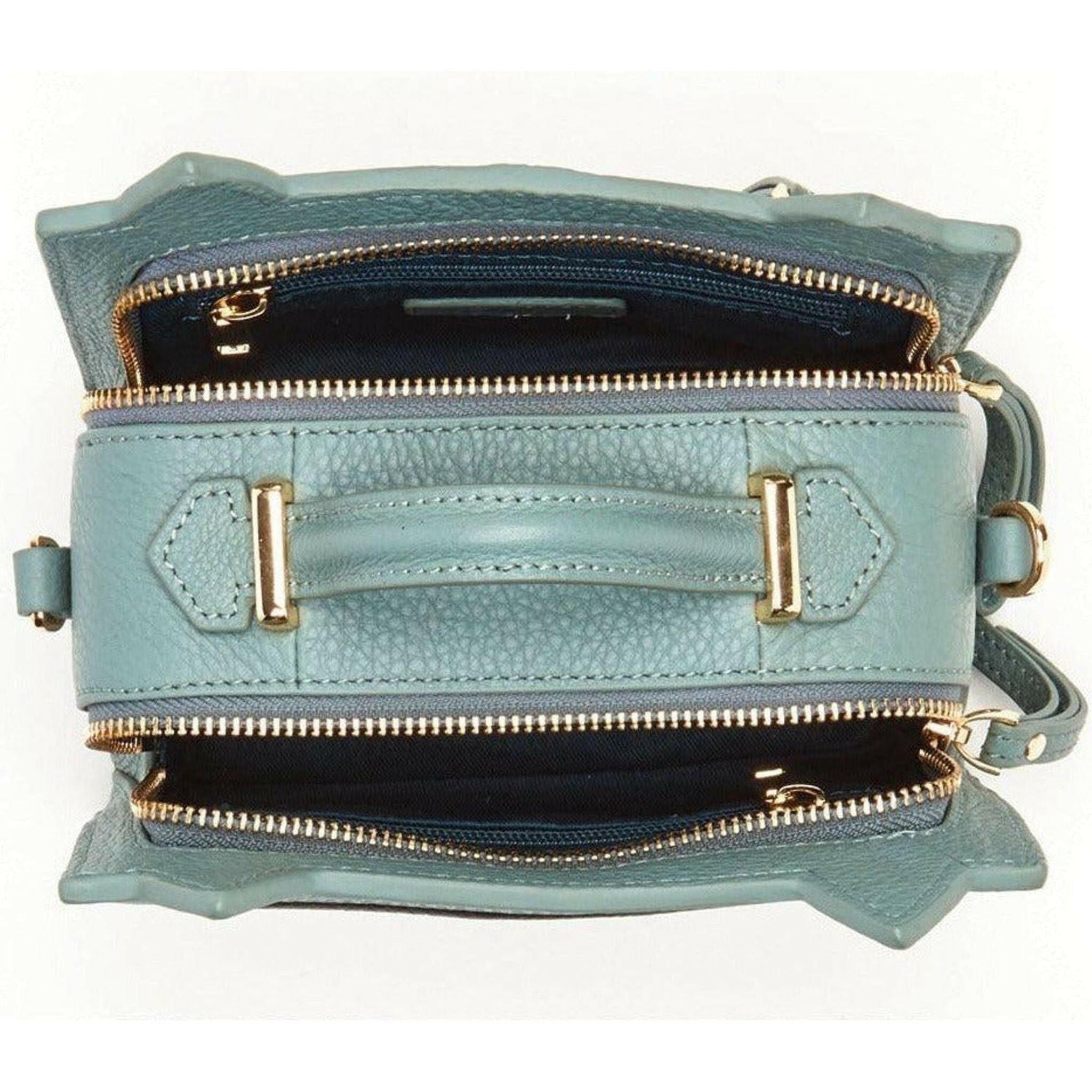 Leather Cat Crossbody in Mineral Blue.