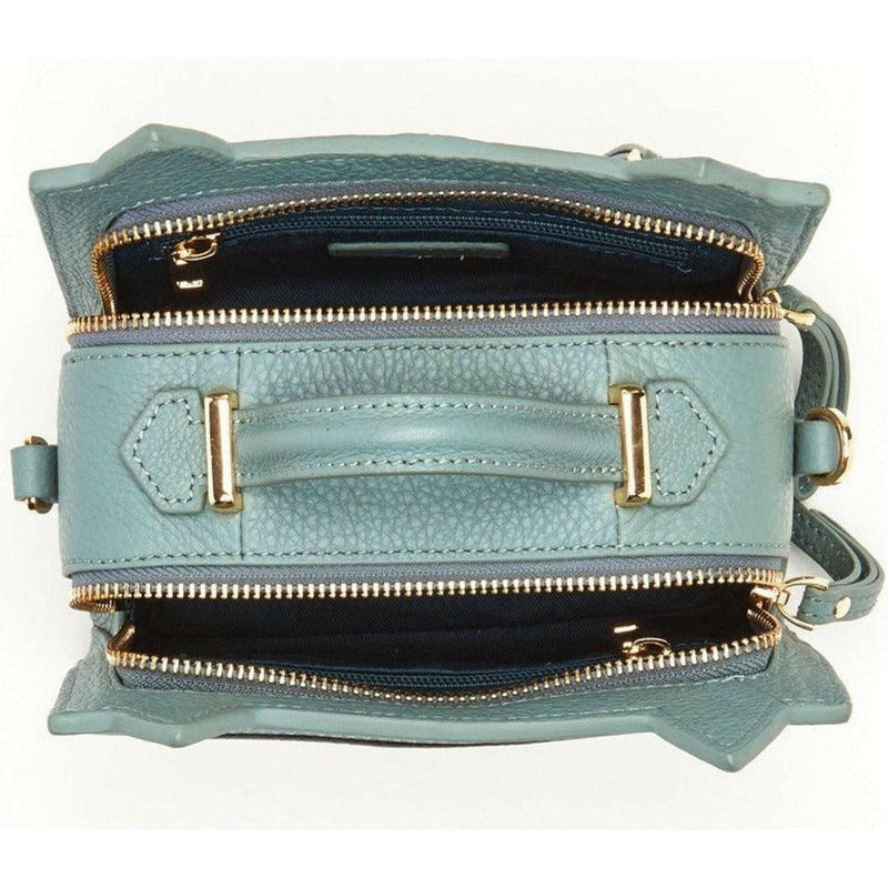 Leather Cat Crossbody in Mineral Blue